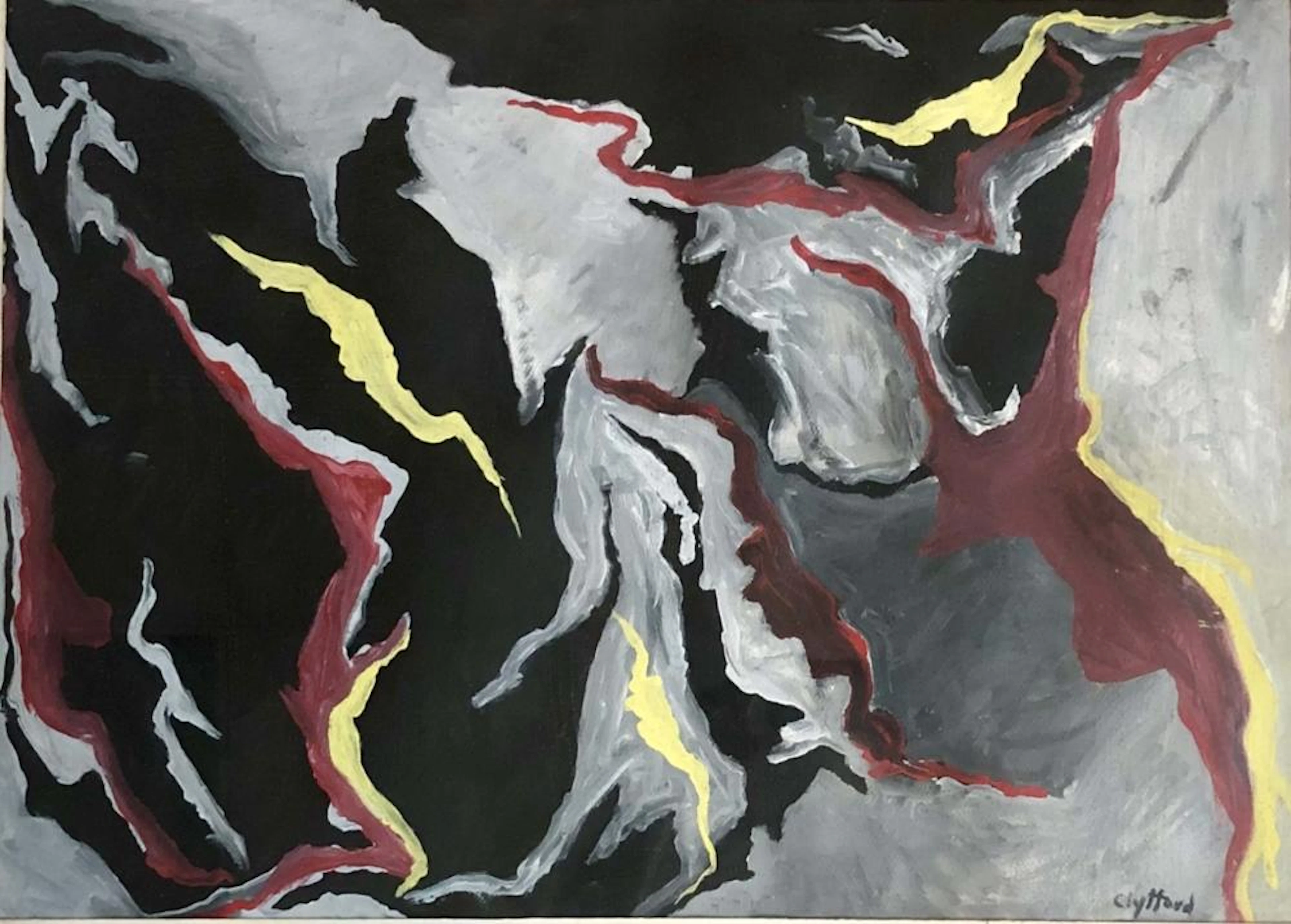 CLYFFORD STILL ABSTRACT ACYRLIC ON PAPER V$5,000