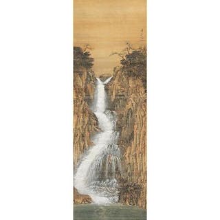 瀑布図 (Waterfall)ー『日英博覽會』出展作品（英国ロンドン） ー 司馬 江漢 (Kōkan Shiba) Japanese, 1747-1818