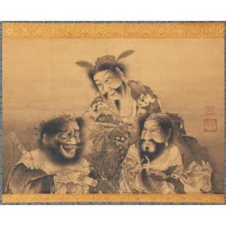 蜀三傑図 (Three Heros of Shu) 曾我 蕭白 (Shohaku Soga) Japanese, 1730-1781
