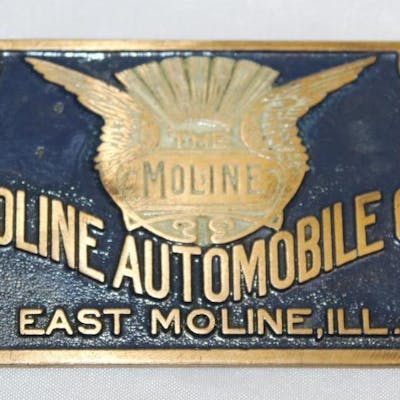 1906-1907 Brass Moline Automobile Co Radiator Emblem Badge