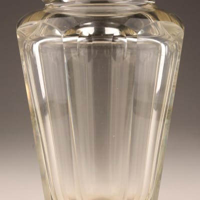 Art Deco Moser Style Faceted Glass Vase