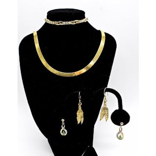 Gold Tone Sterling Jewelry Set