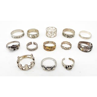 (13) STERLING RINGS / BAND VARIETY