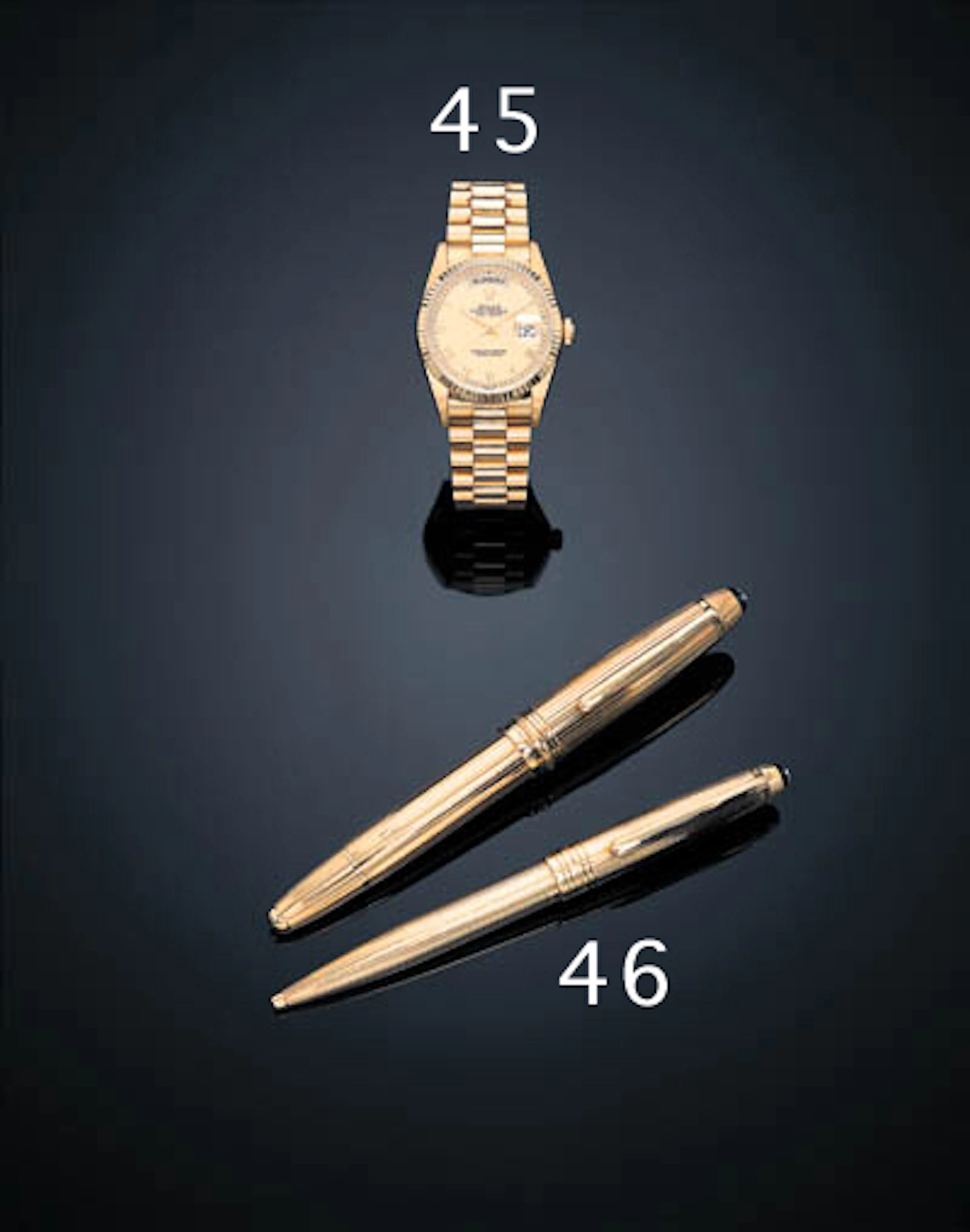 TWO 18K GOLD PENS, BY MONT-BLANC