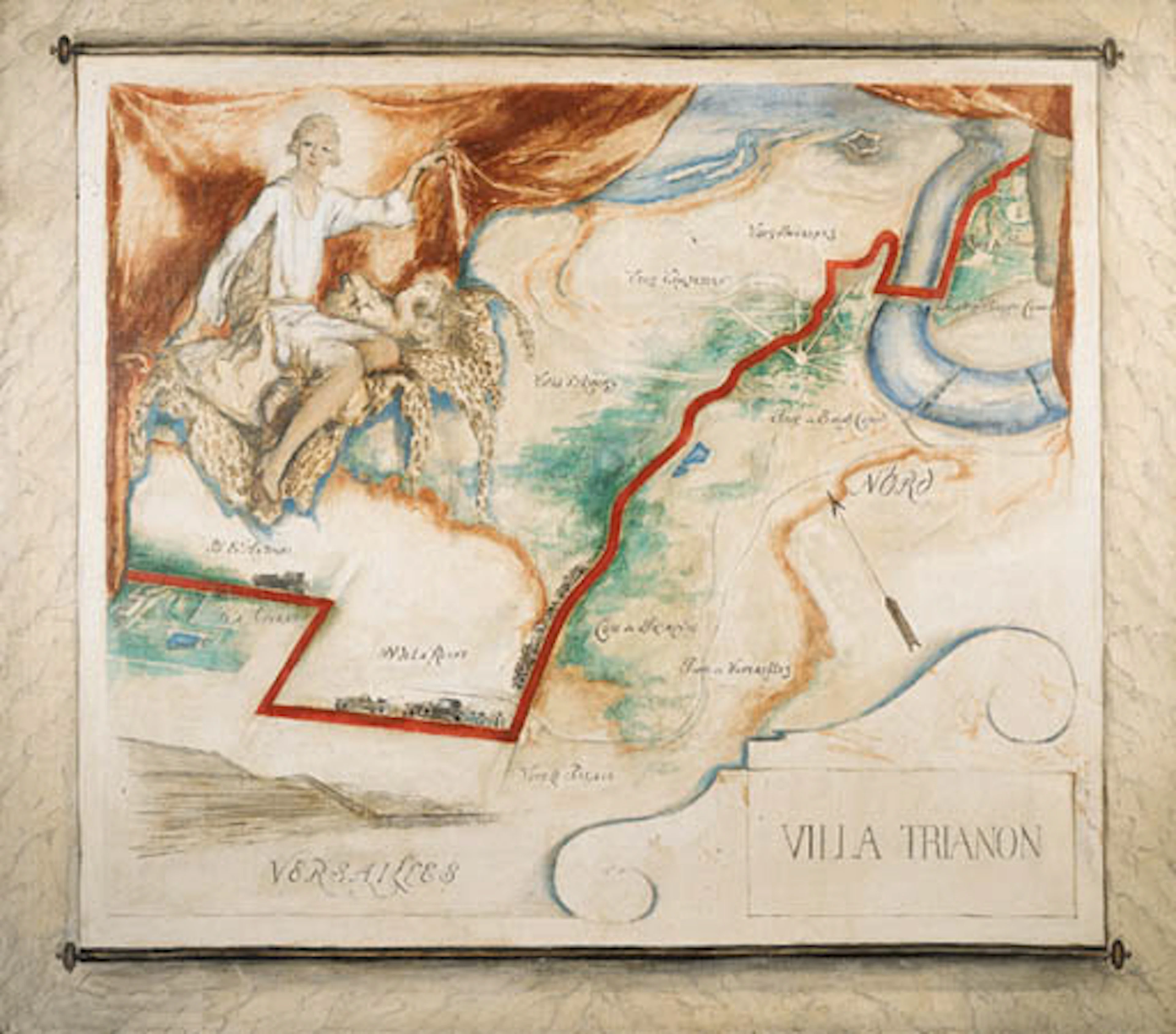 'MAP TO VERSAILLES, 'VILLA TRIANON'', AN OIL ON CANVAS PAINTING