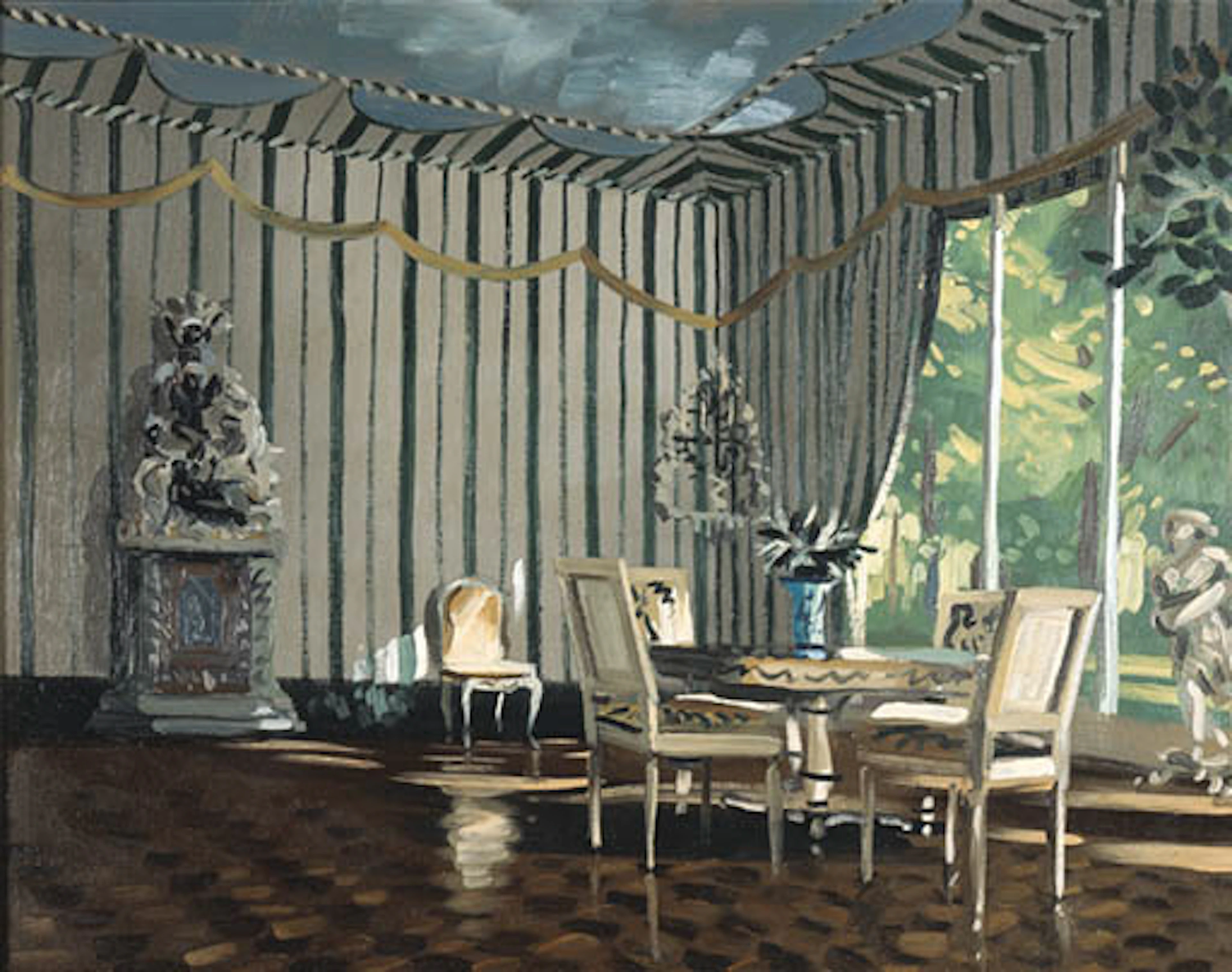 'THE TENT BALLROOM, 'VILLA TRIANON'', AN OIL ON CANVAS PAINTING