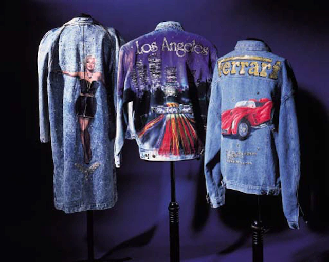 A coat of stonewashed denim