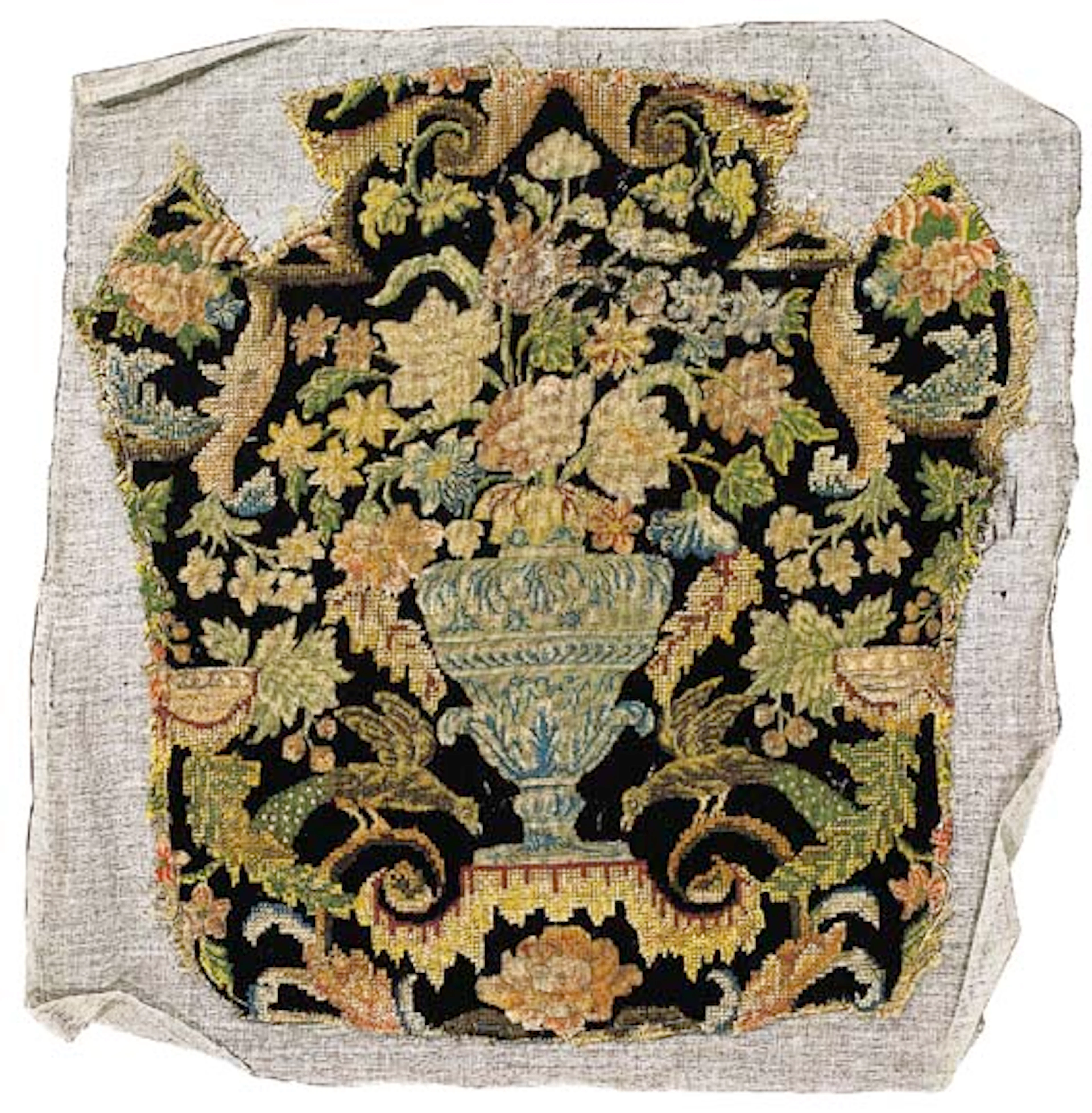 COPPIA DI RIVESTIMENTI DI SEDIE, SECOLO XVIII,