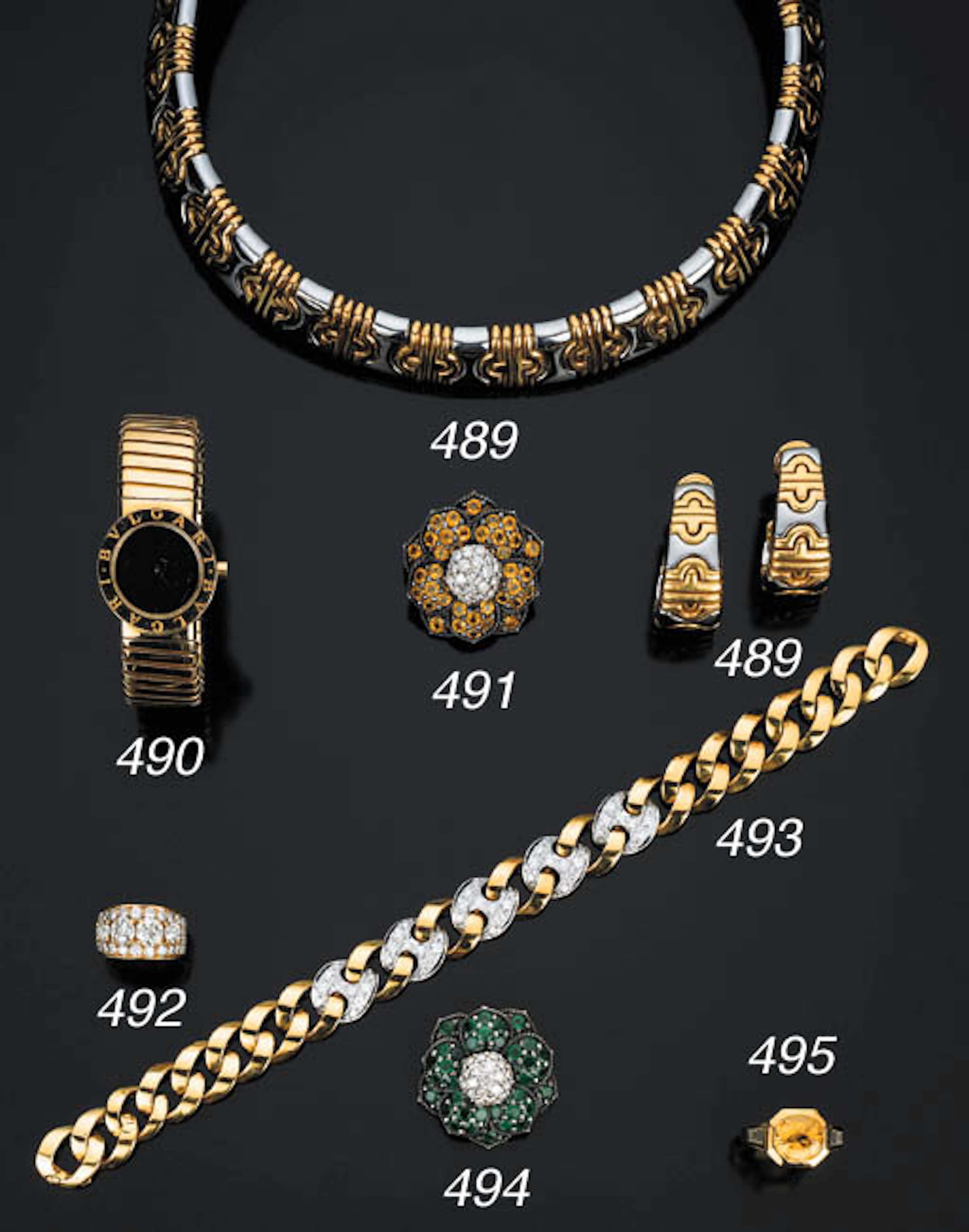 Demi parure "Parentesi" in oro e acciaio, firmata Bulgari