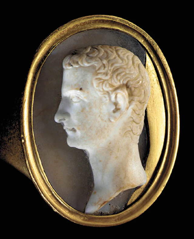 A ROMAN ONYX CAMEO PORTRAIT OF CALIGULA