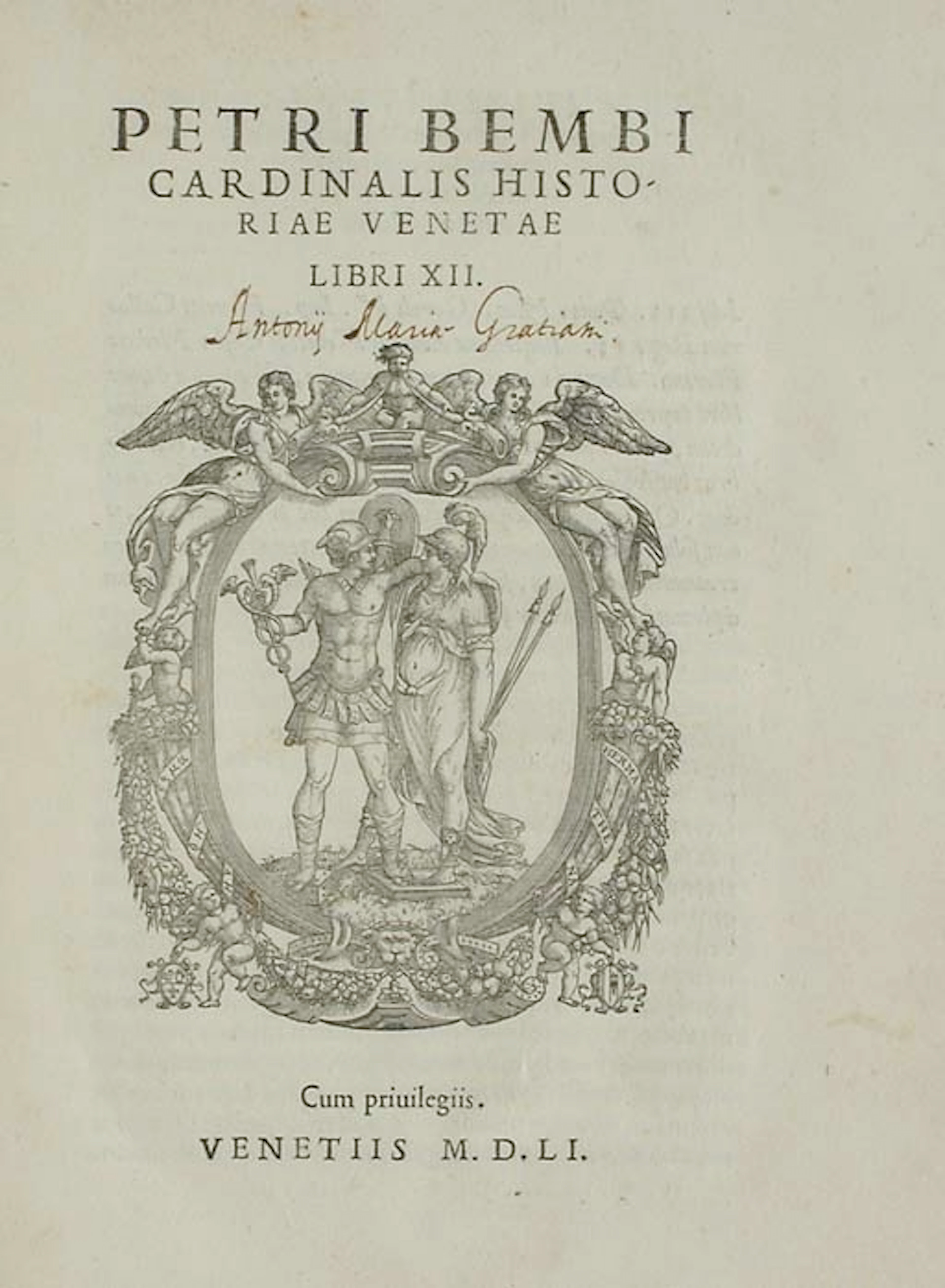 BEMBO, Pietro. Historia Veneta. Venezia: eredi di Aldo, 1551.
