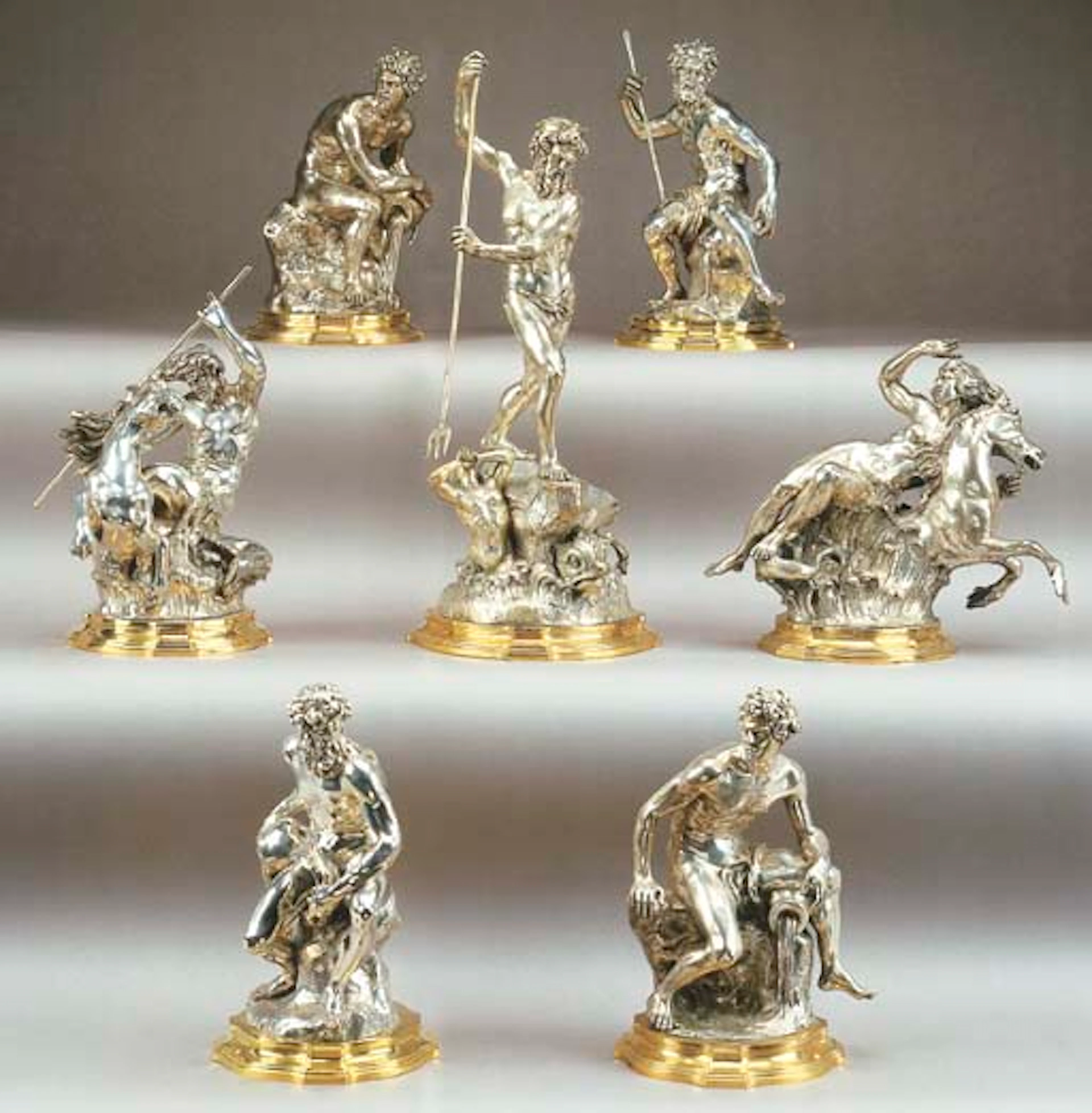 Gruppo di sette sculture in argento, Napoli