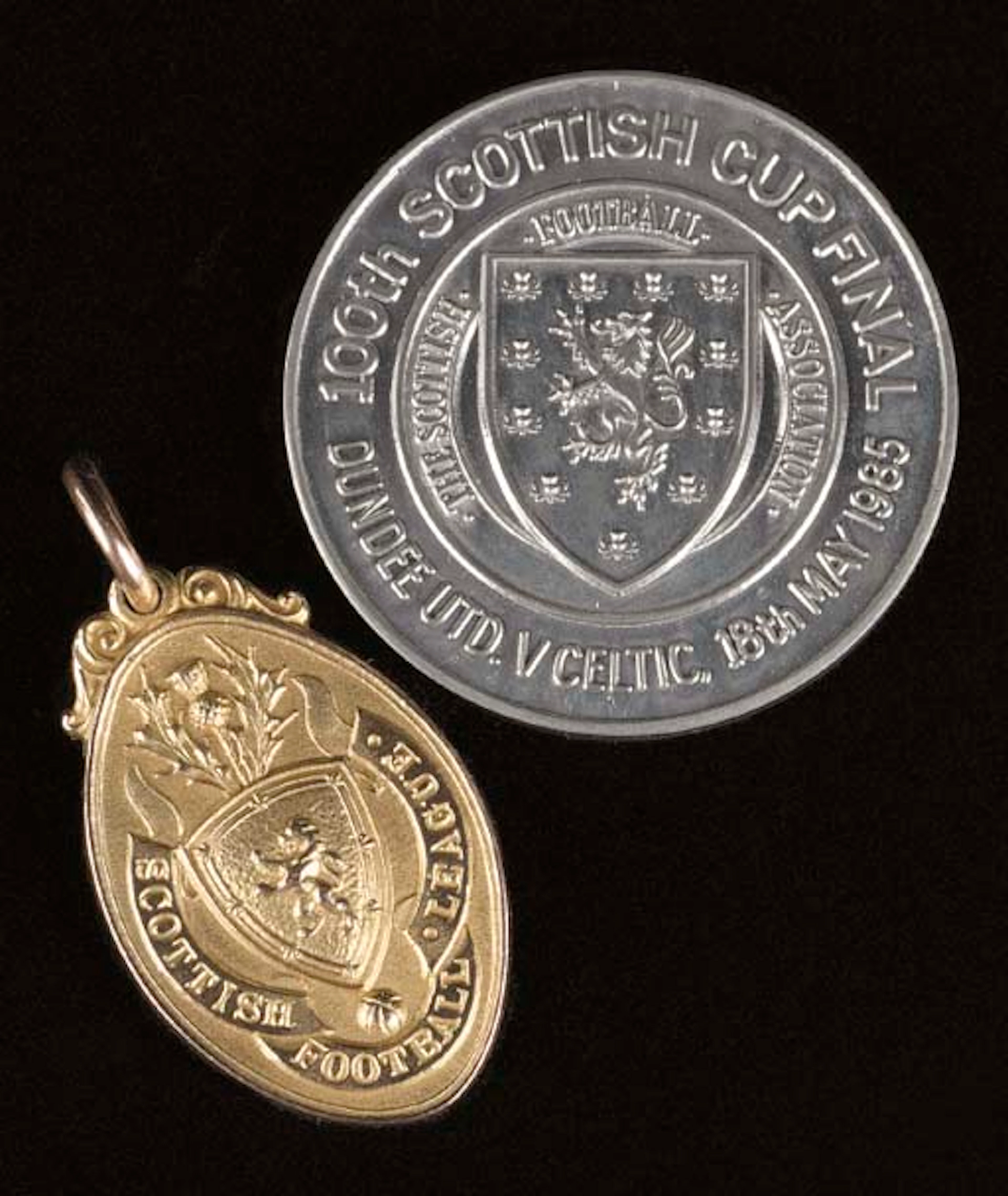 A 9ct gold medal, the obverse inscribed Scottish Football League, the reverse inscribed Championship, Won By, Celtic F.C., James McGrory, 1935-1936, with ring suspension, in original case; and