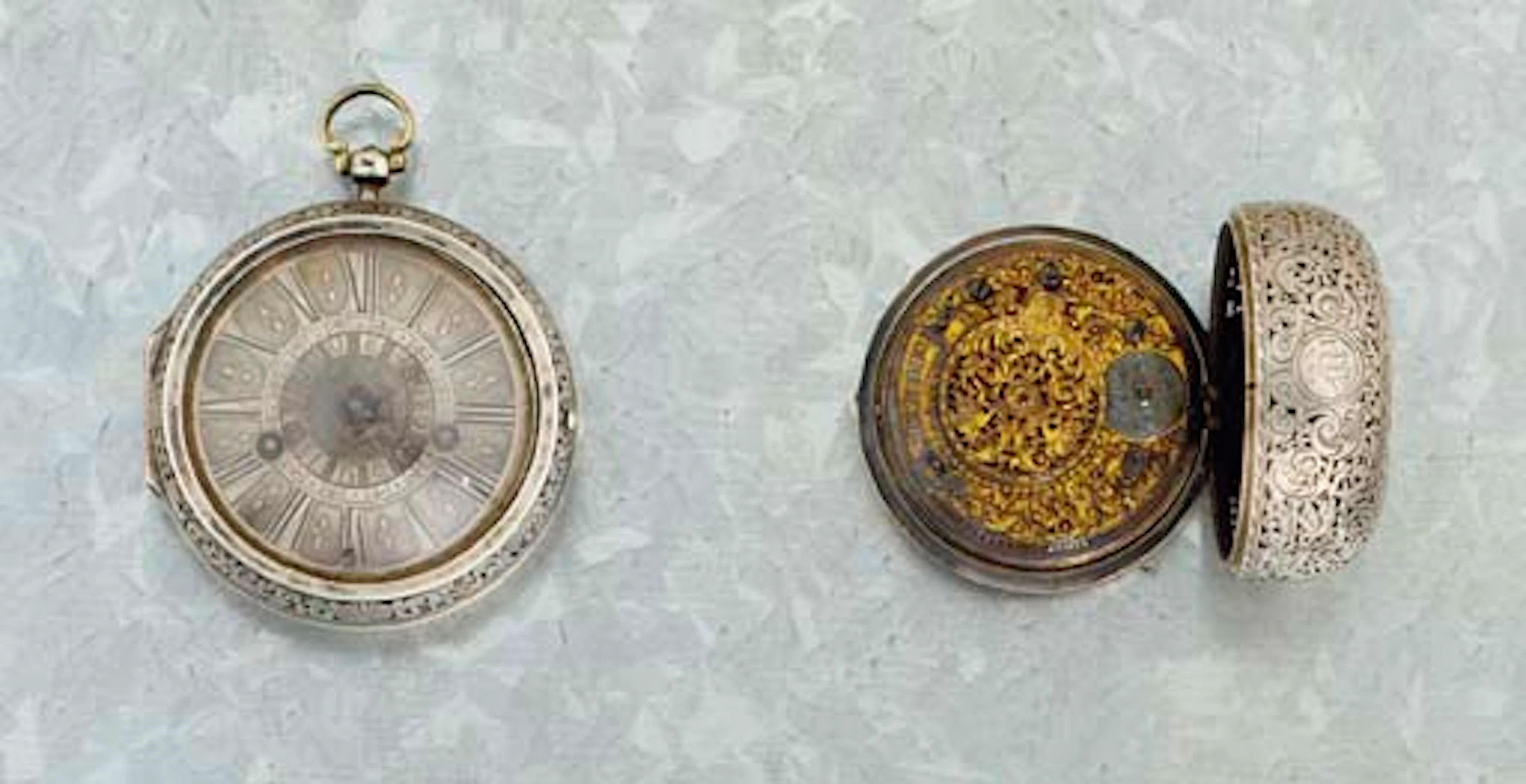 Antoine Roget. A good silver paircase verge alarm pocketwatch