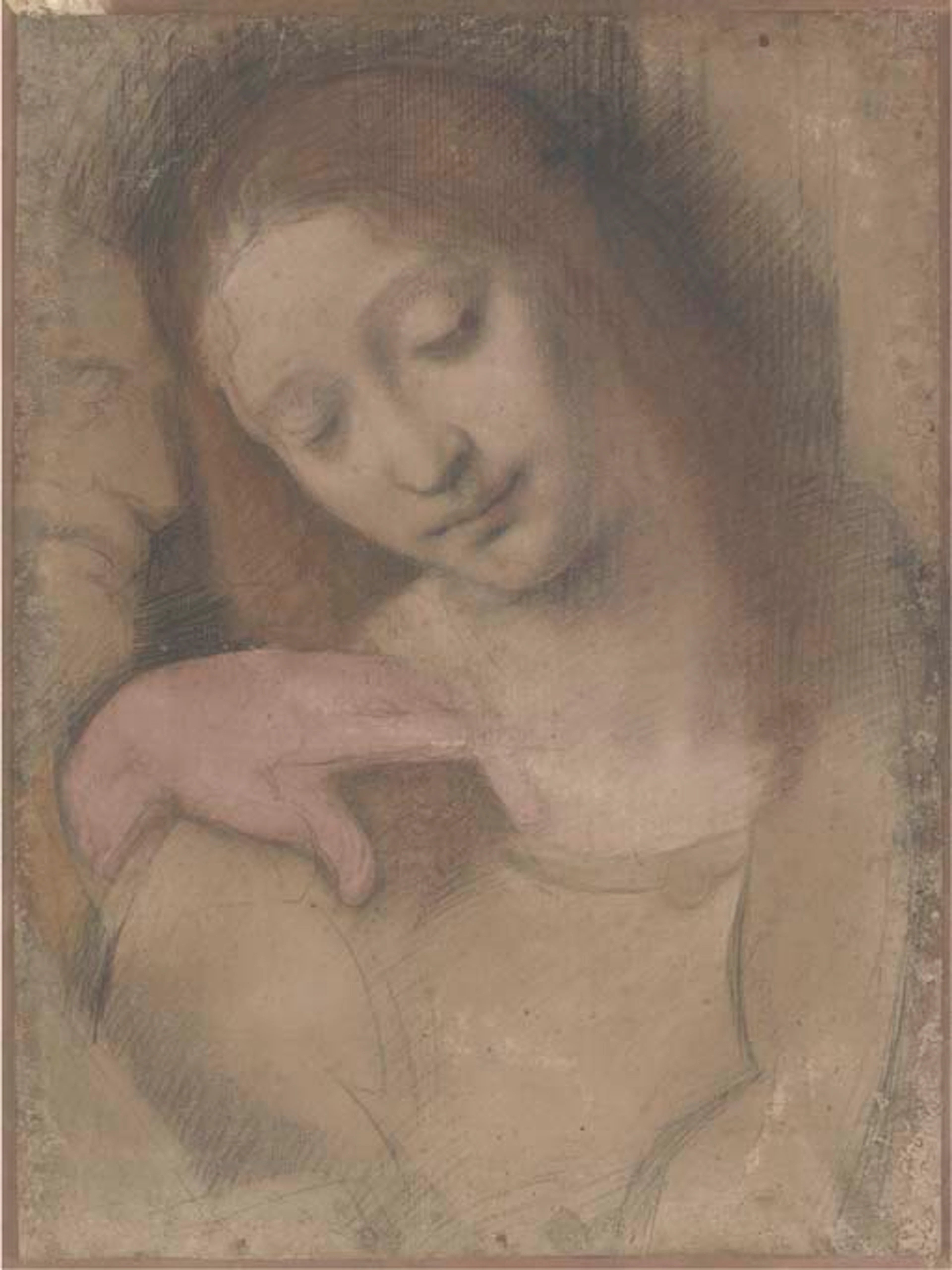 Saint John the Evangelist, bust-length, looking down to the left