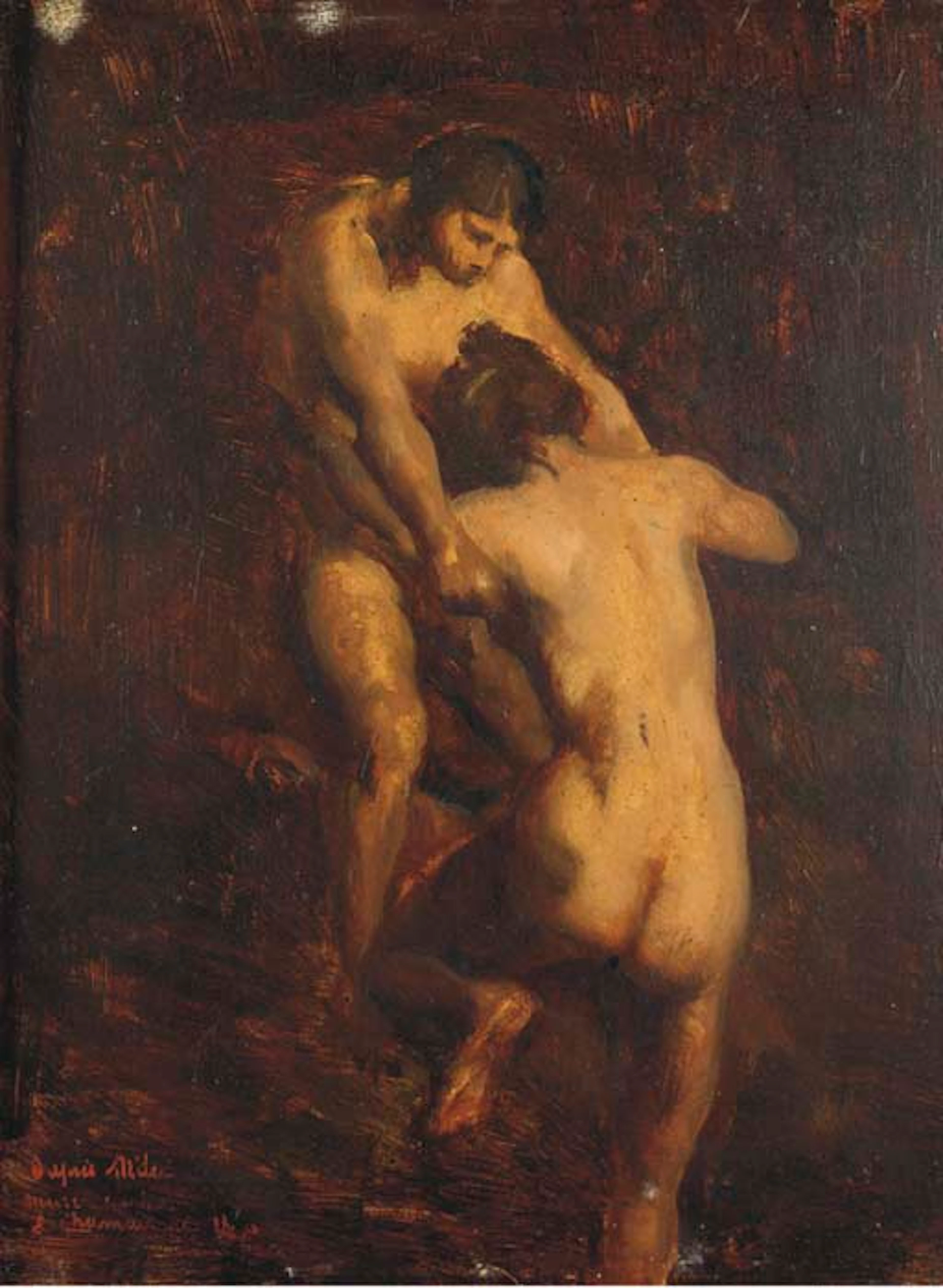 Hommes luttant