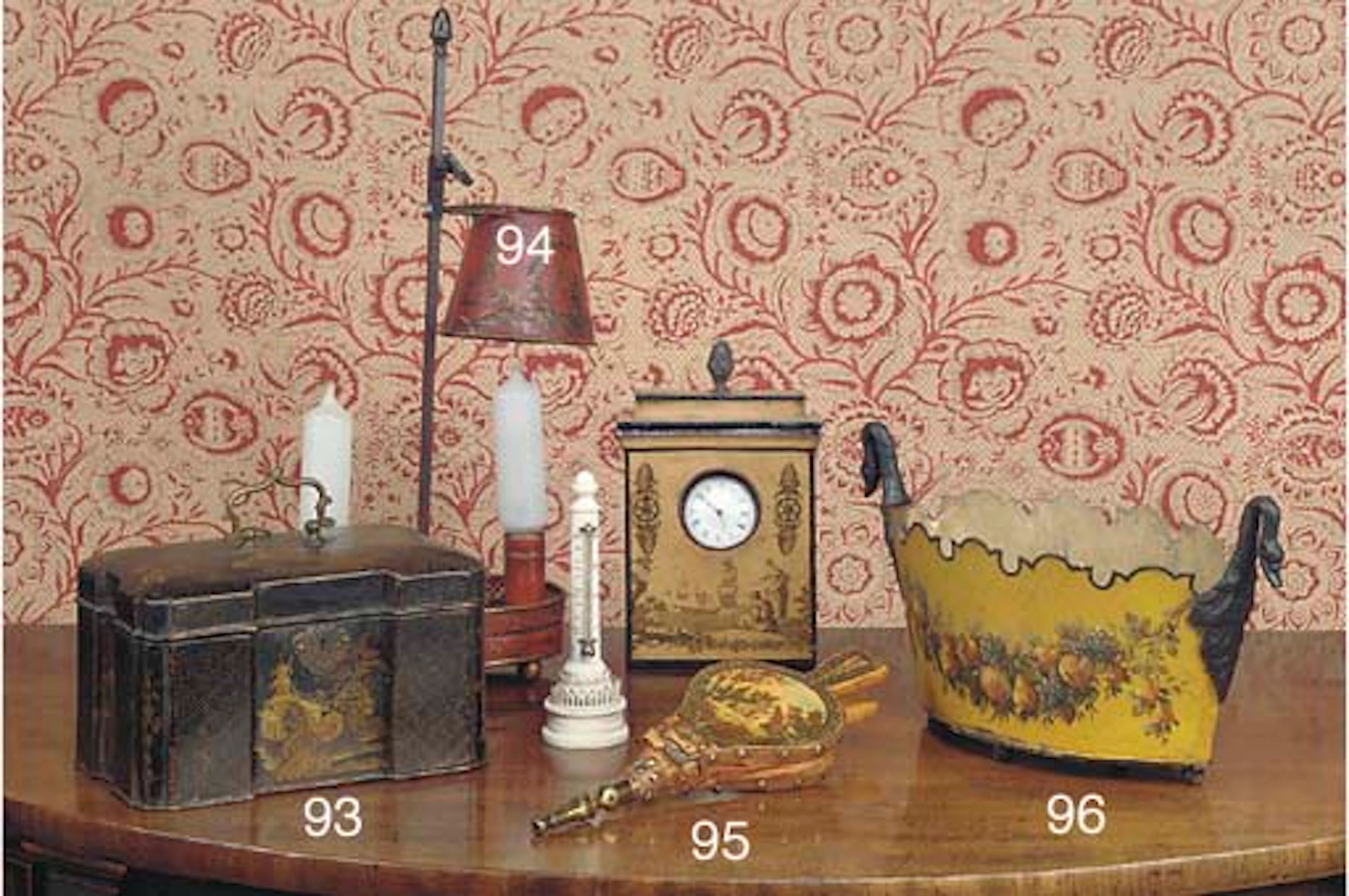 A MID-VICTORIAN IVORY THERMOMETER AND A PAIR OF MINIATURE BELLOWS