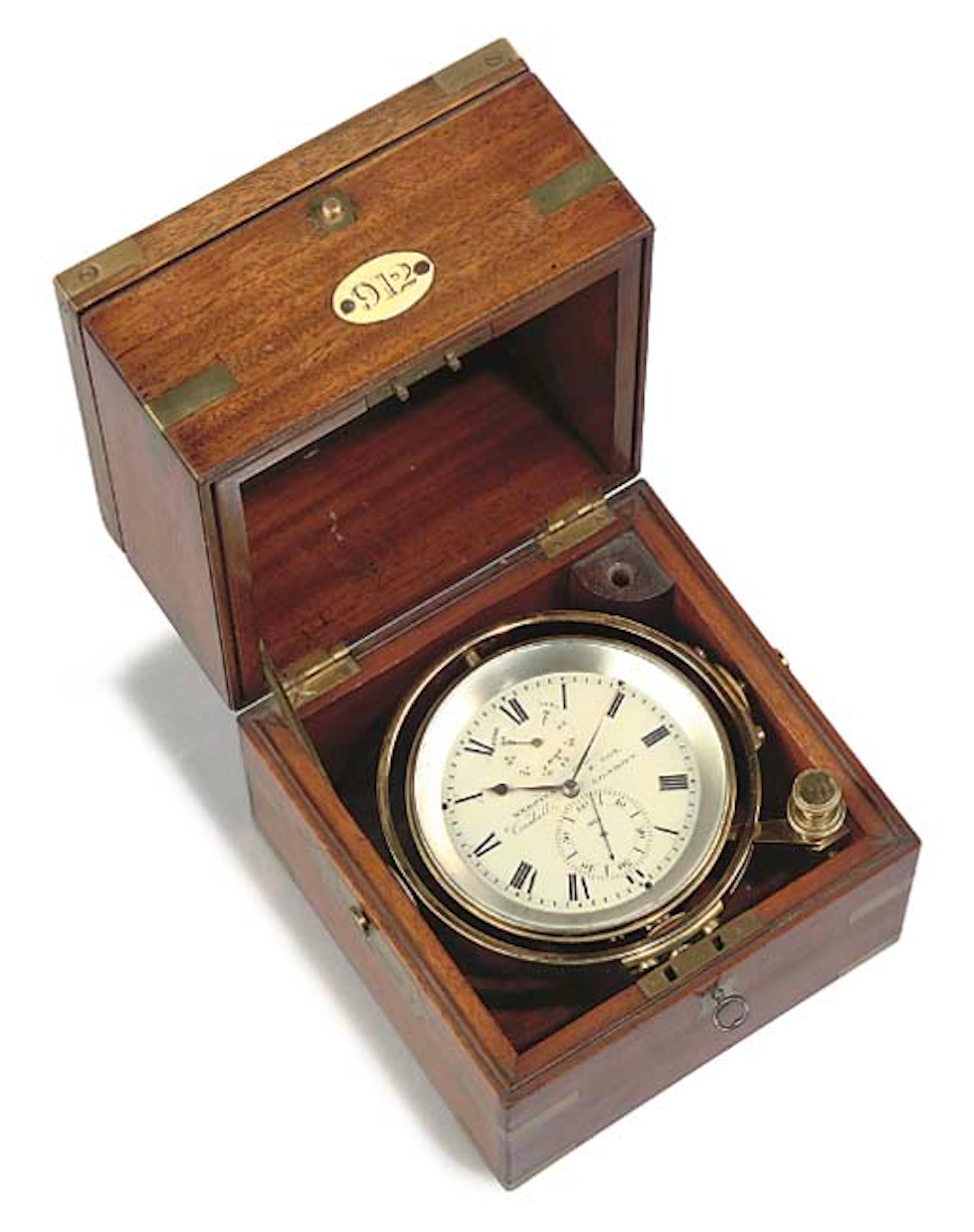 A Victorian mahogany and brass-mounted two-day marine chronometer, mid 19th Century