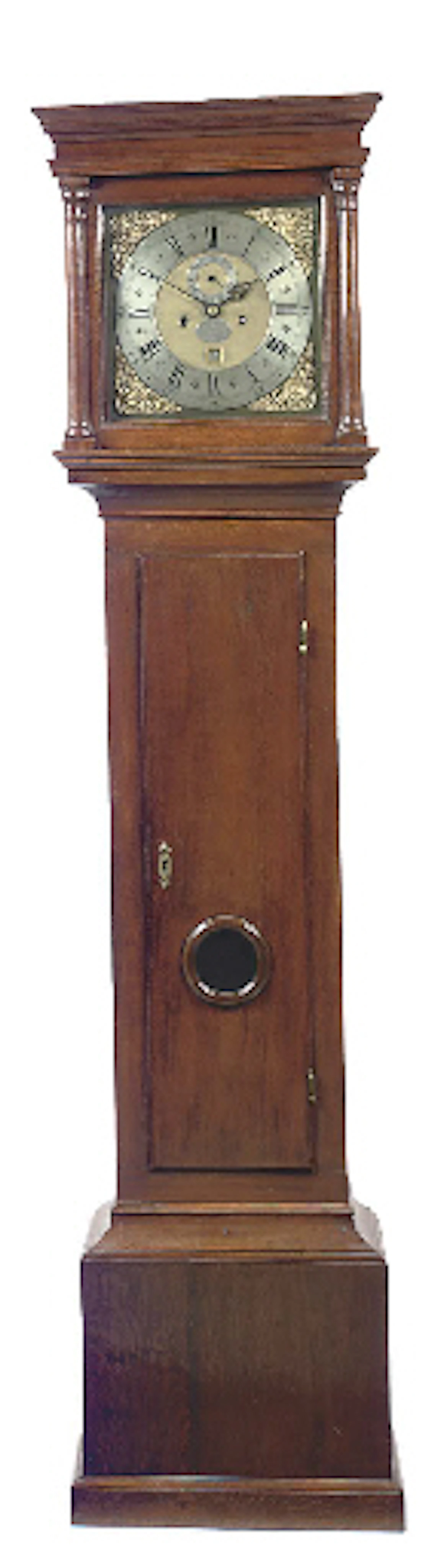 A George I longcase clock movement, circa 1715, in later oak case