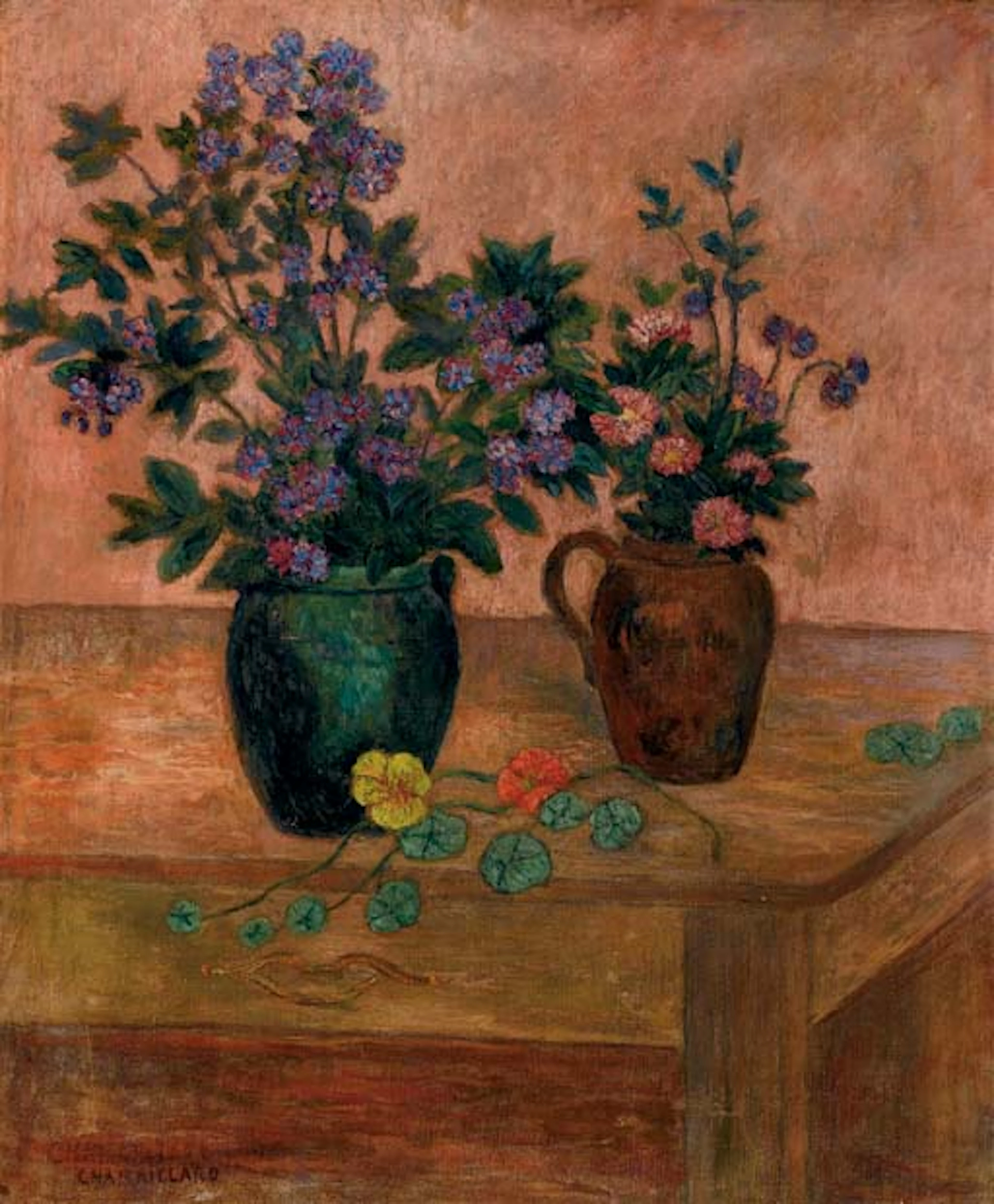 Nature morte aux deux bouquets de fleurs