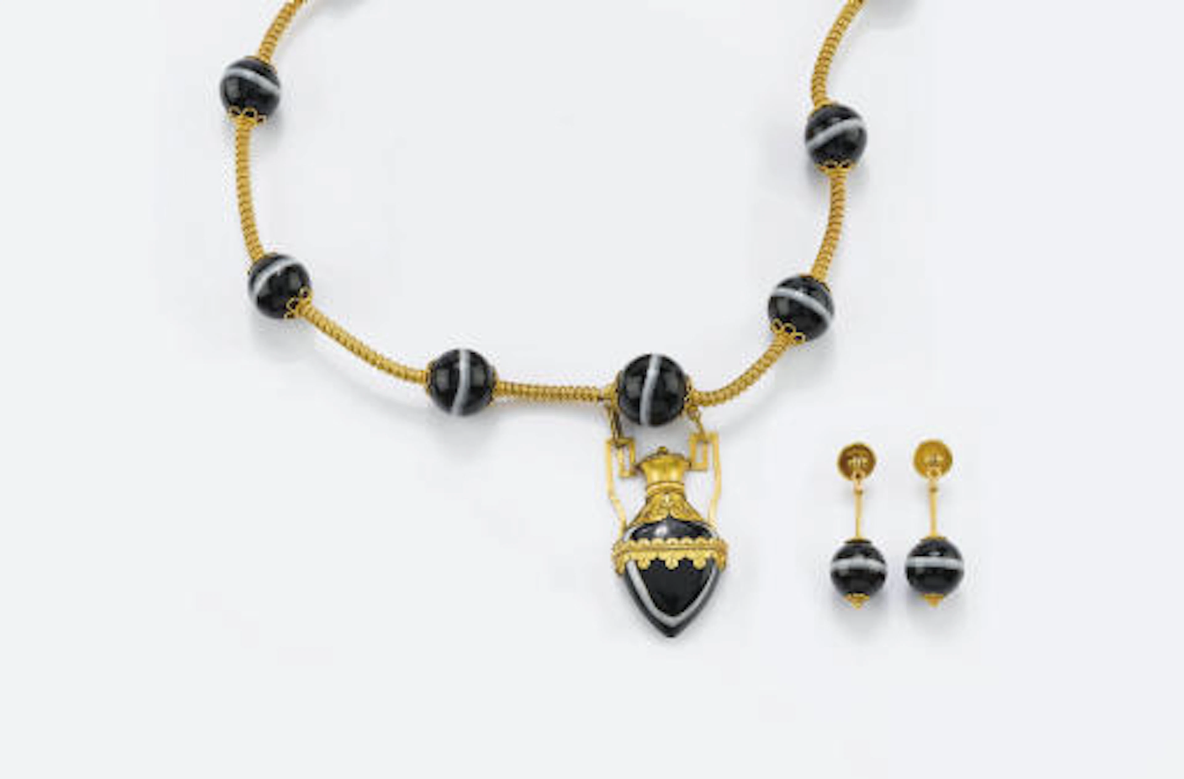 Demi Parure Neo-Archeologica Con Agate