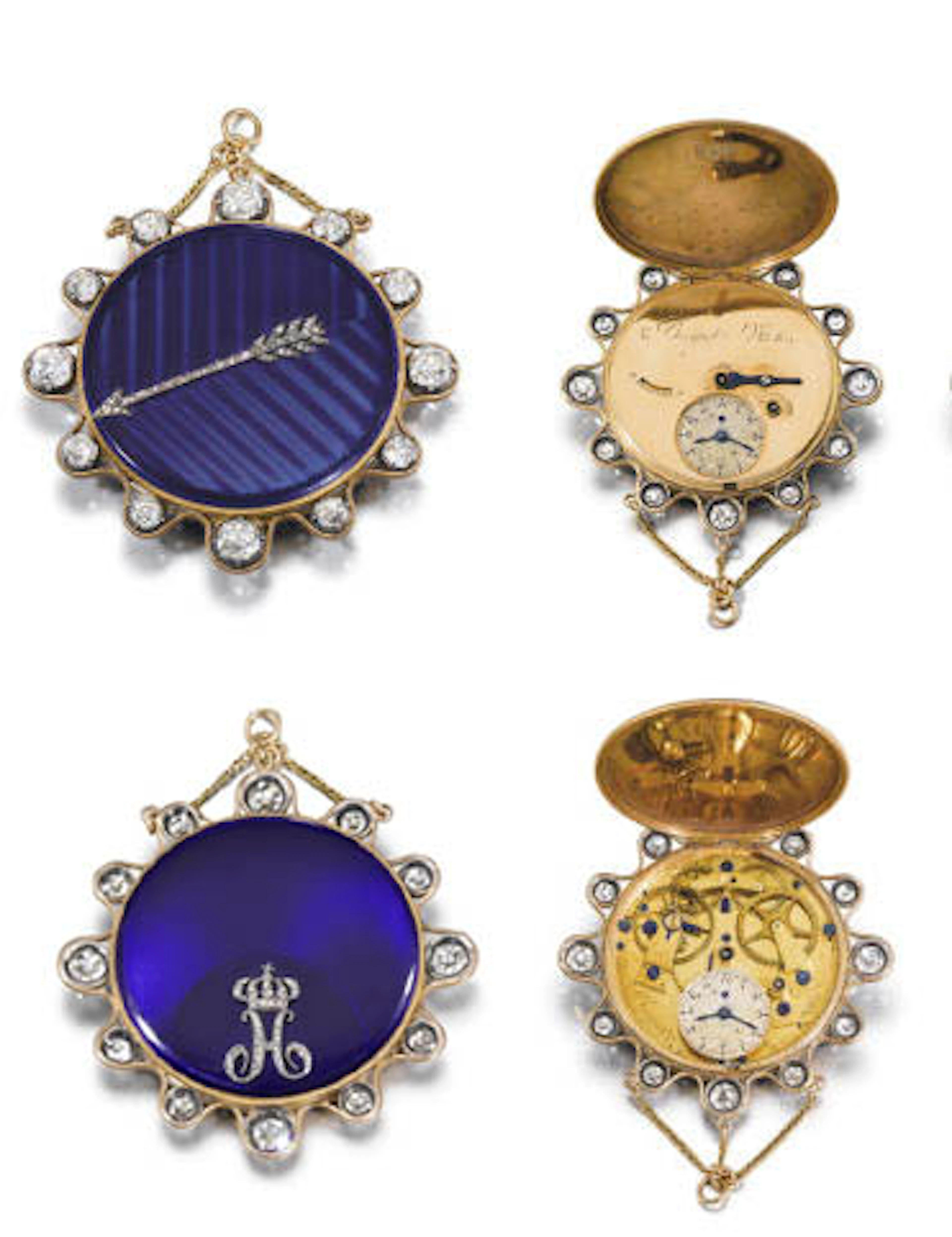Breguet. An outstandingly fine, rare and historical important 18K gold, enamel and diamond-set hunter case petite souscription à tact watch, made for Josephine Bonaparte, Empress of France, and