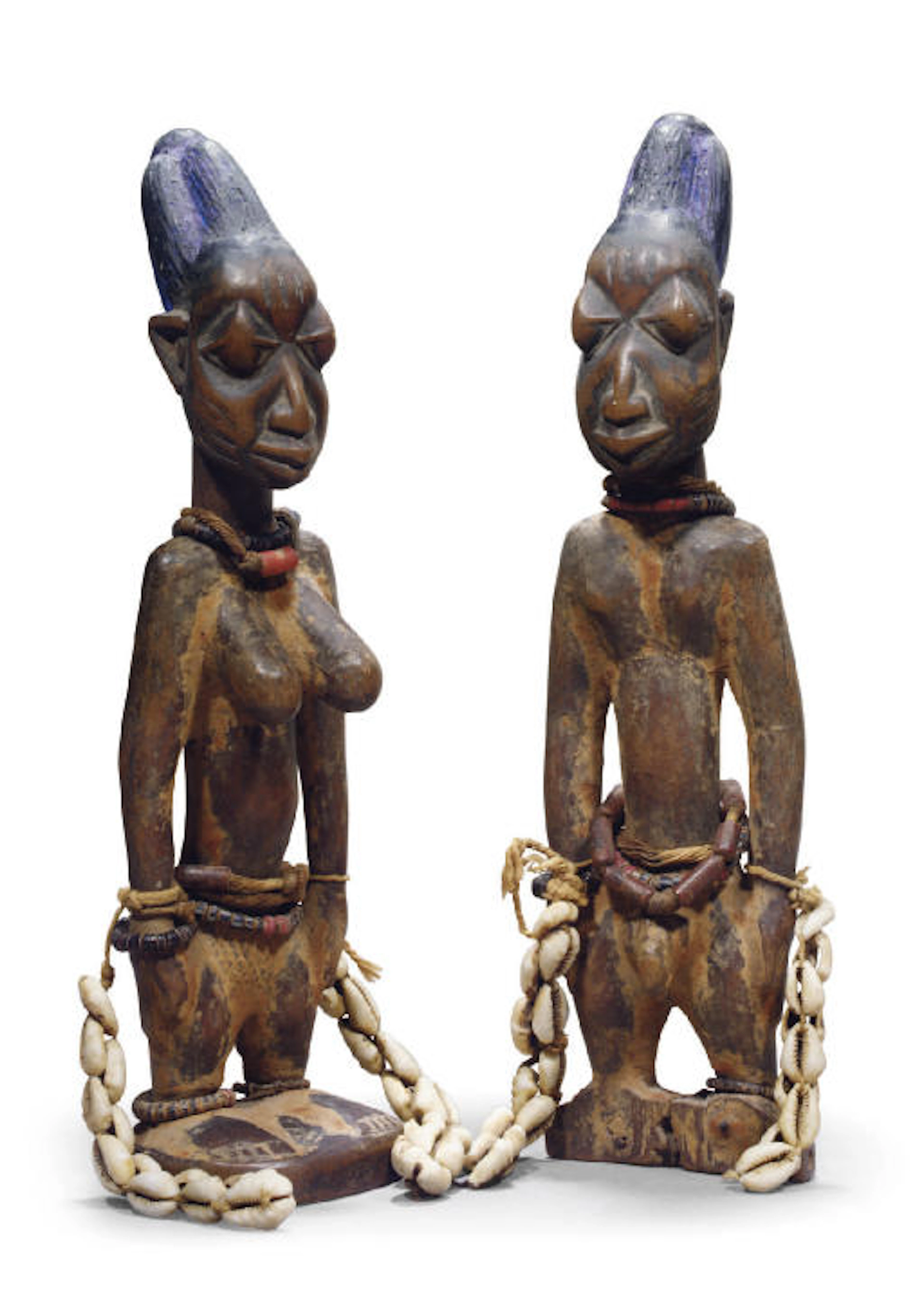 BELLE PAIRE DE STATUETTES YOROUBA