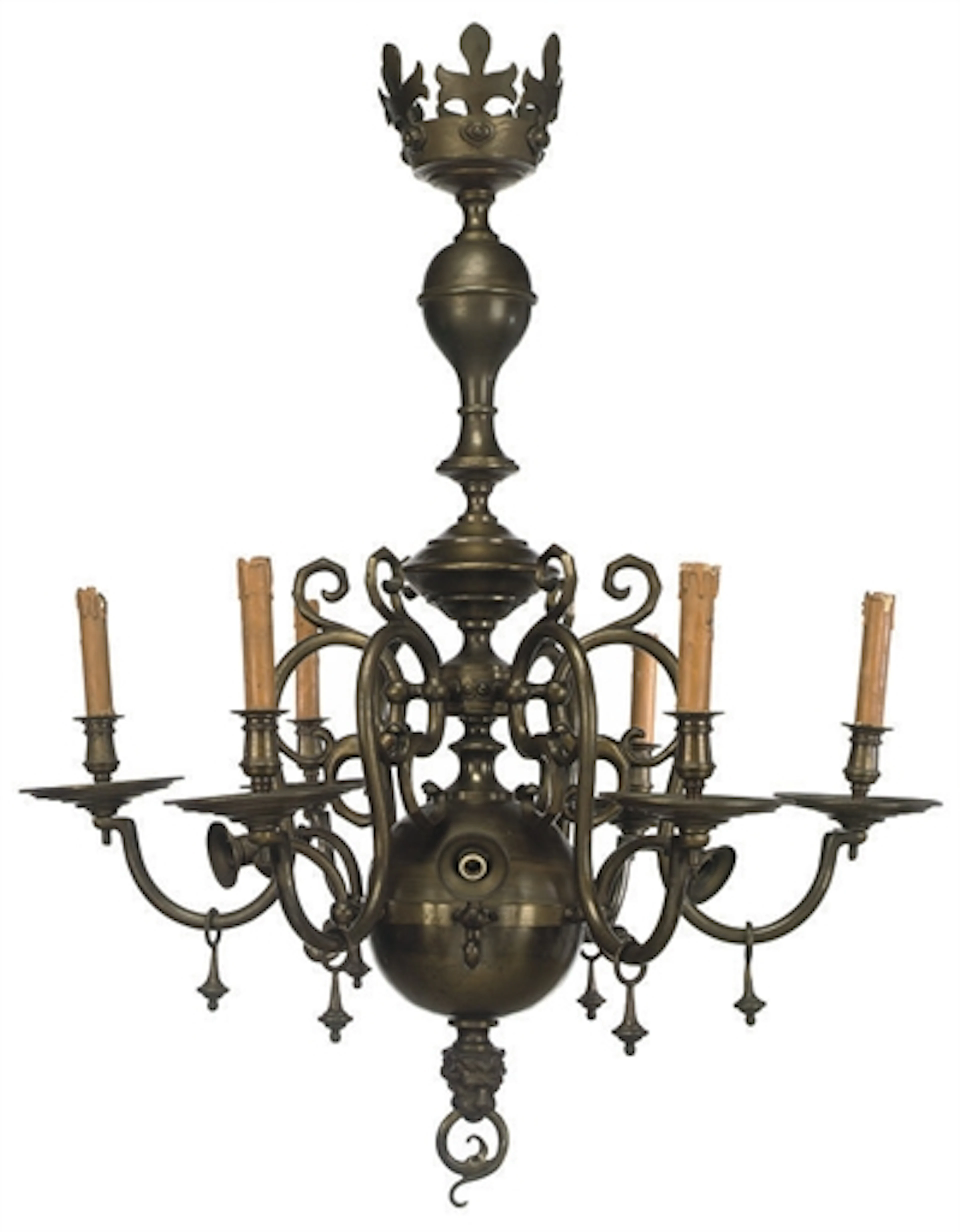 A FLEMISH BRASS CHANDELIER