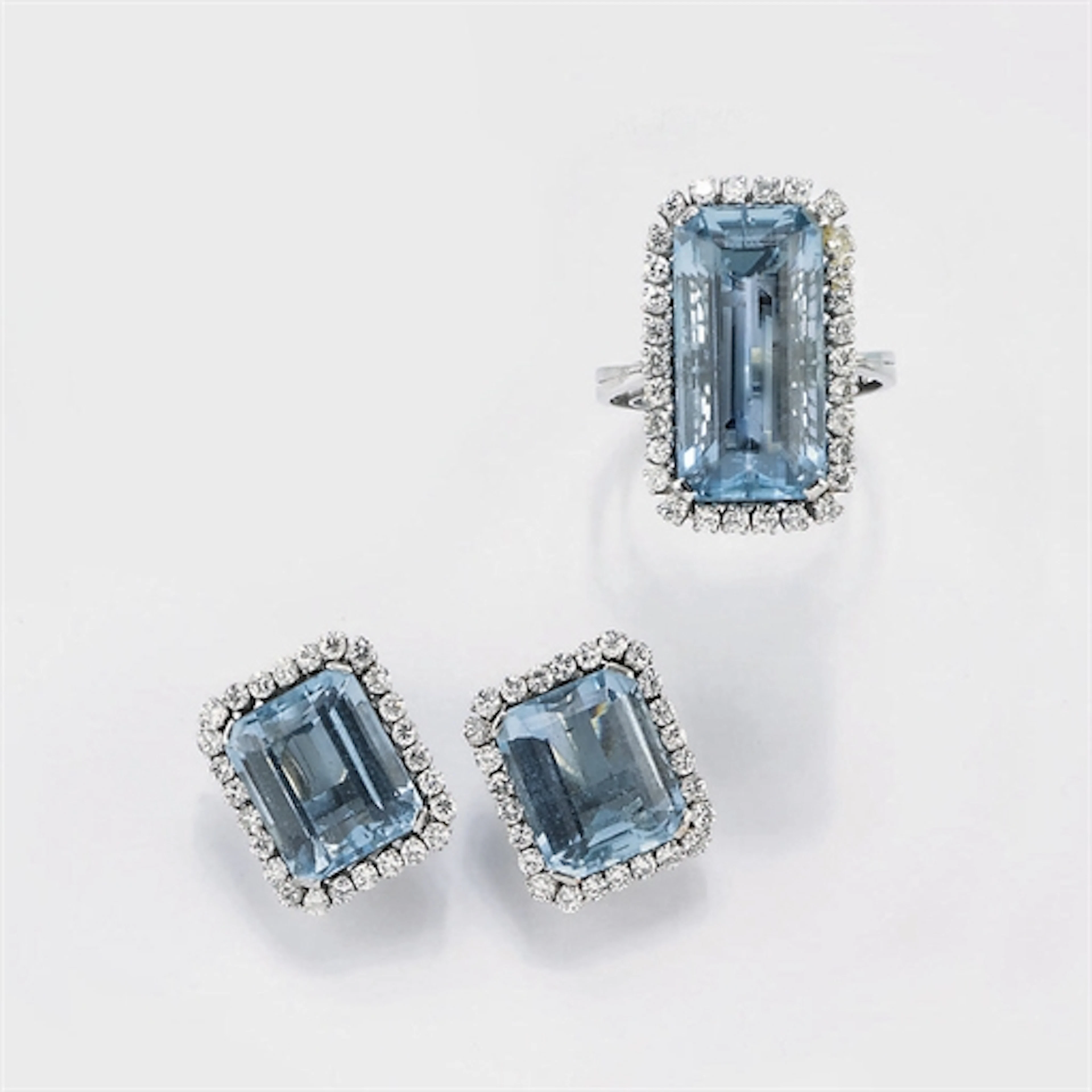 Parure Con Acquamarine E Diamanti