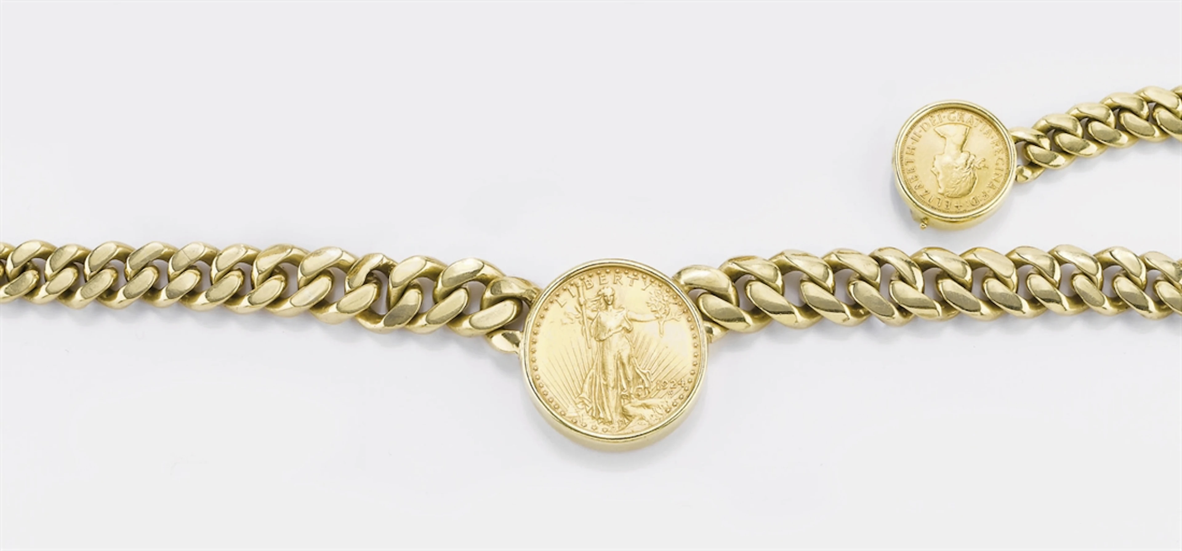 Collana in Oro Con Monete, Firmata Bulgari