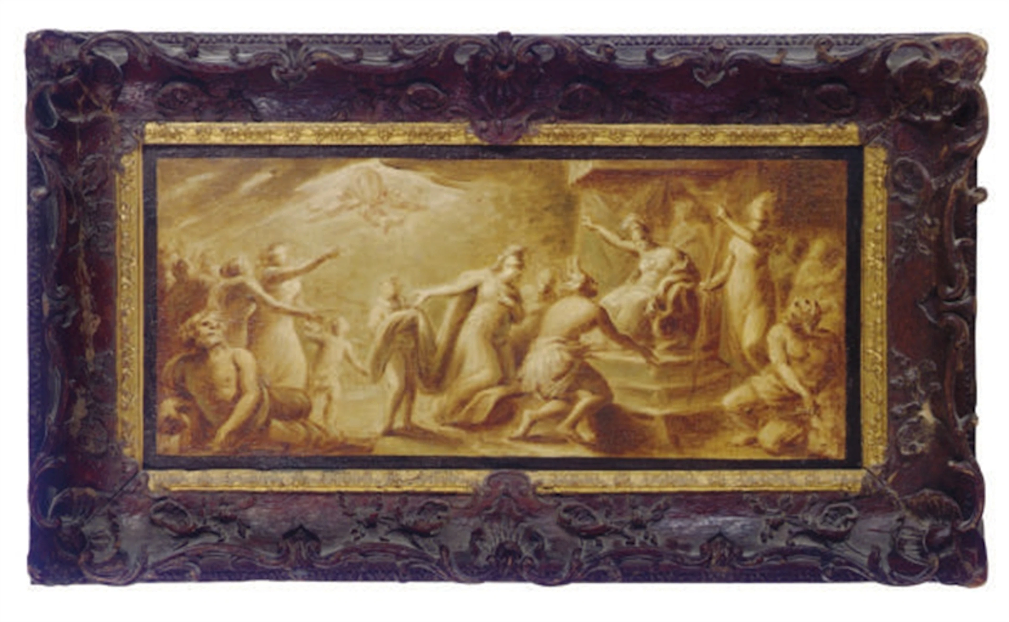 An allegorical scene with a native American