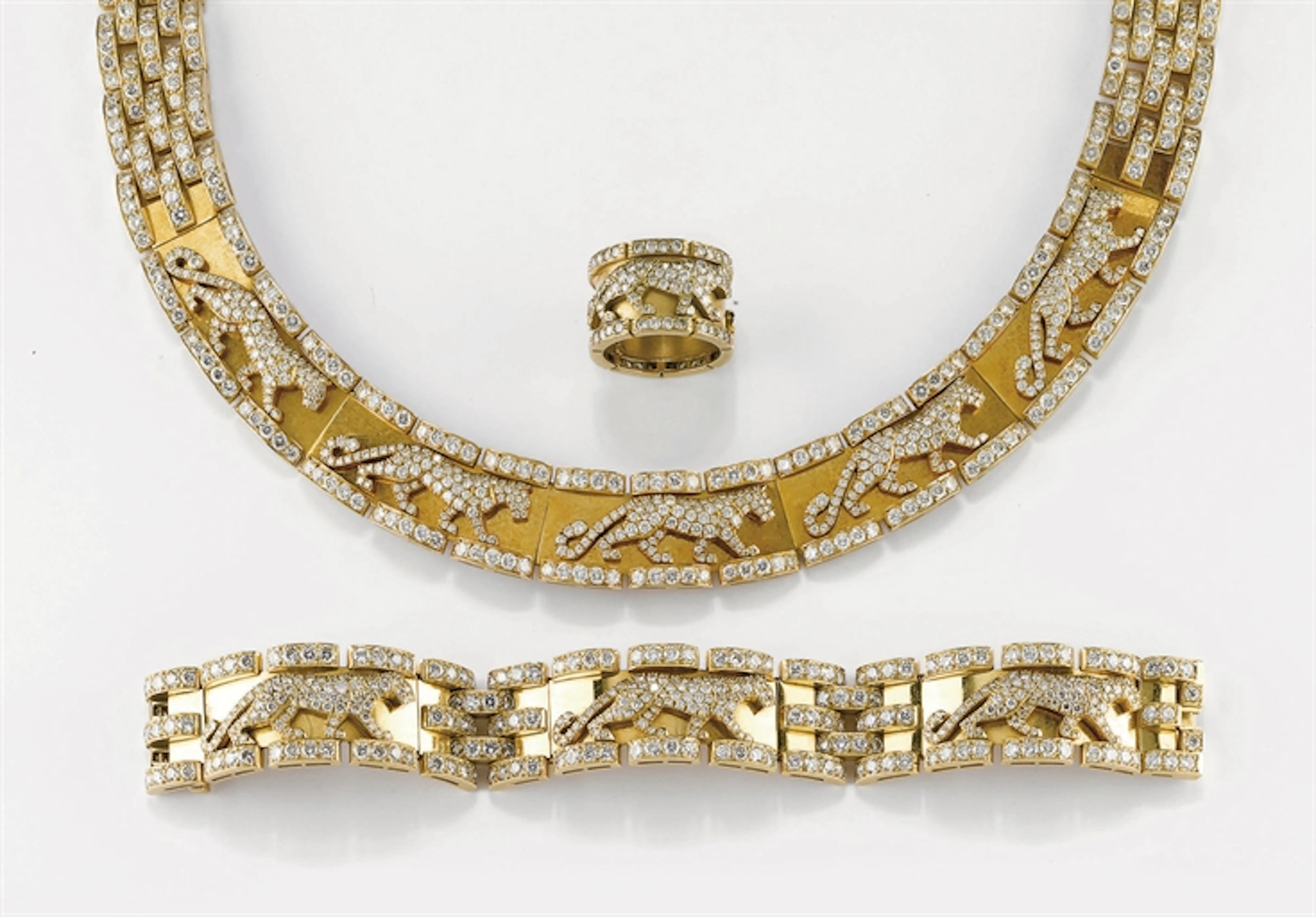 Parure "Panthère" in Oro E Brillanti, Firmata Cartier