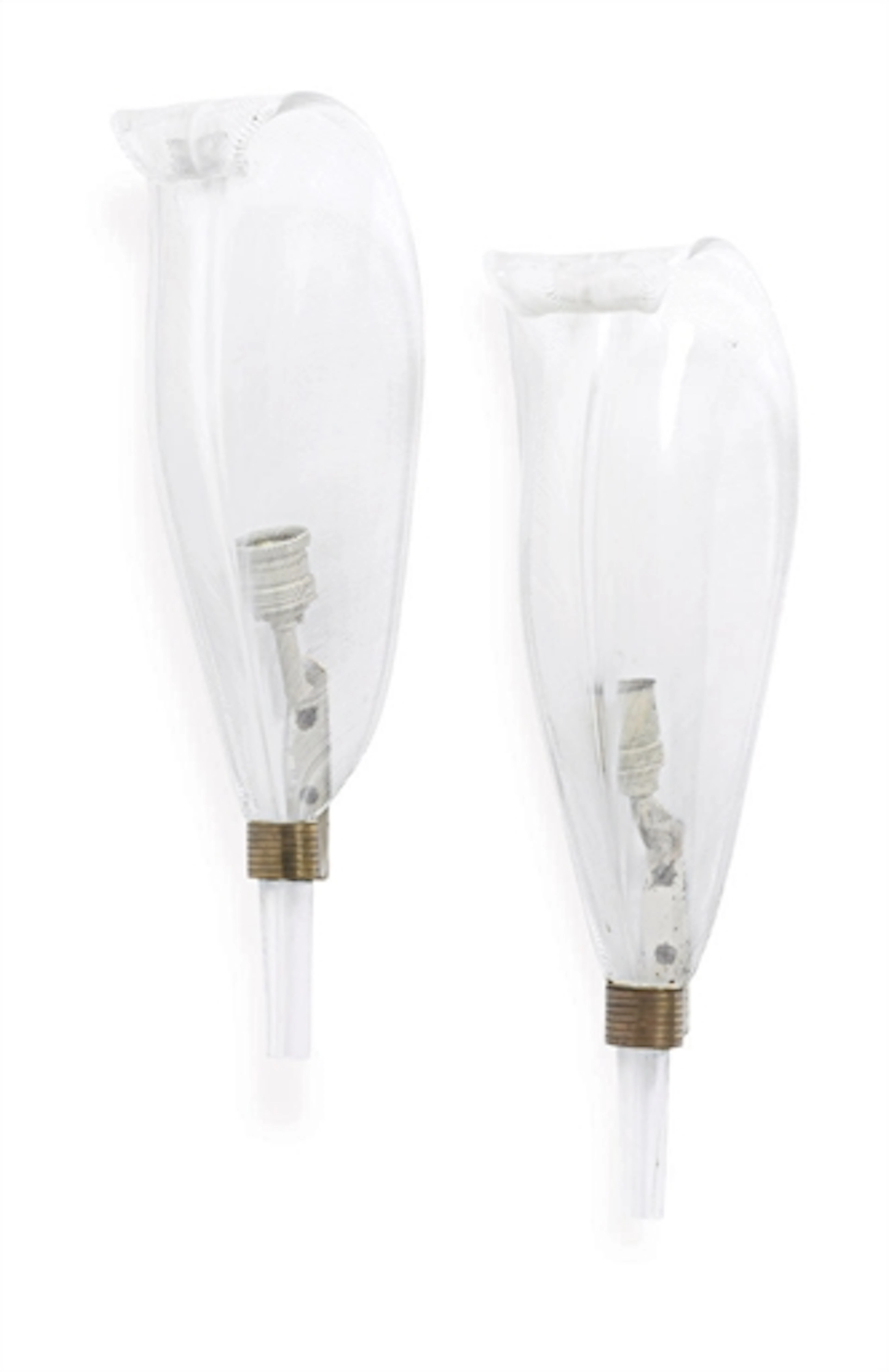 A PAIR OF LATTIMO GLASS AND GILT-METAL WALL LIGHTS, CIRCA 1940
