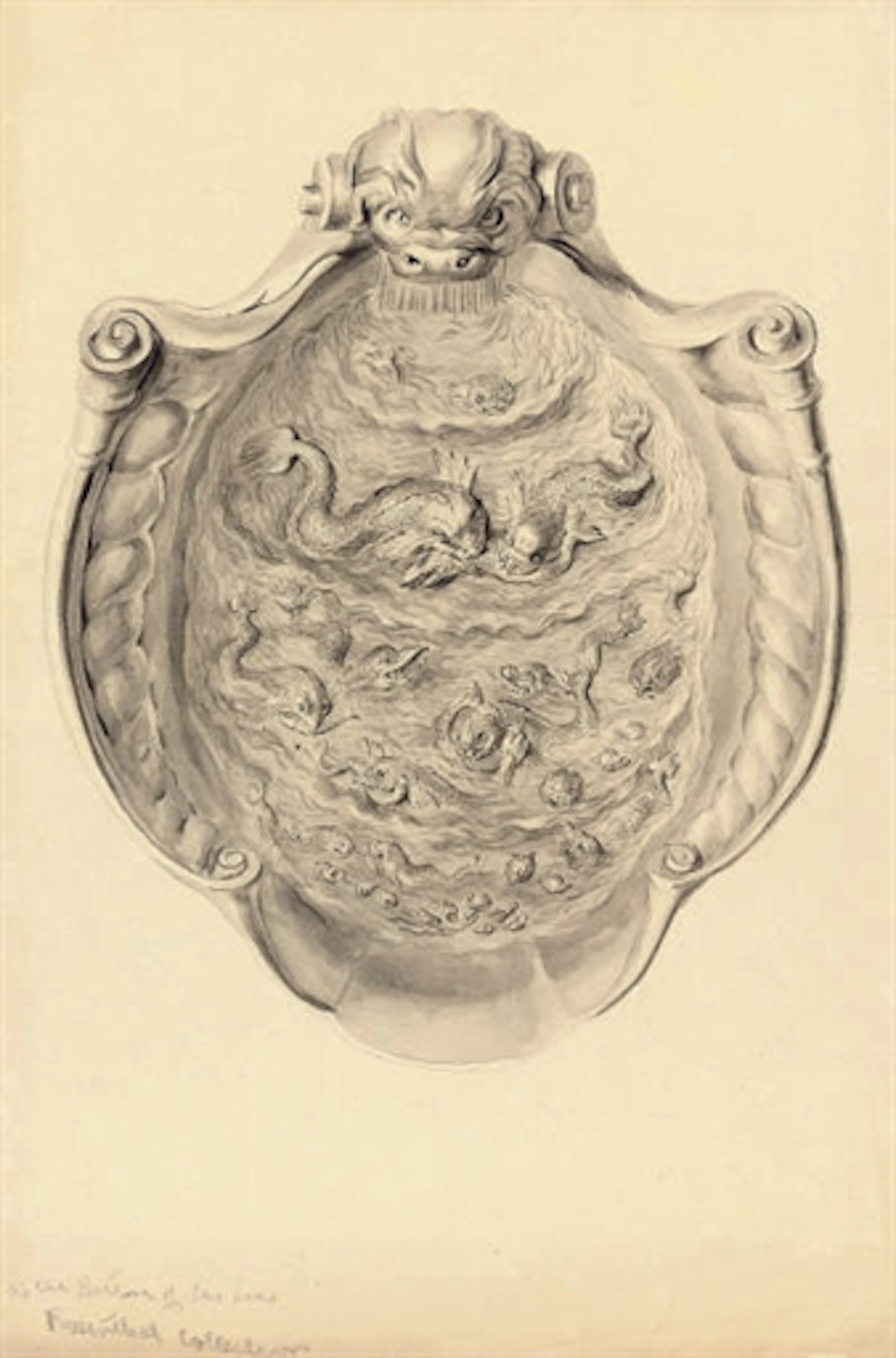 An album of watercolours of silver designed by the van Vianen family of Utrecht, including five drawings of silver by Albert Rosenthal