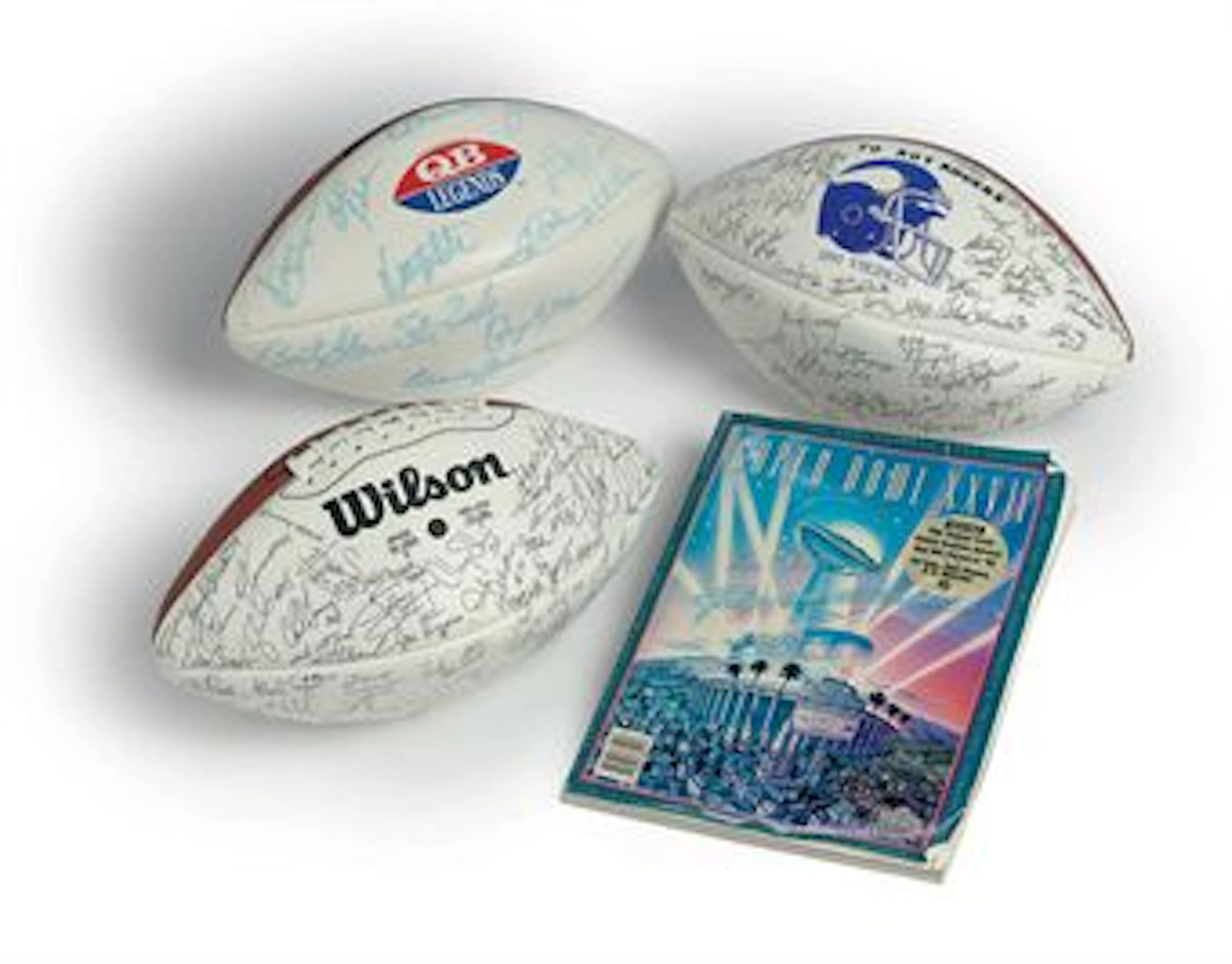 A GROUP OF PERSONALIZED FOOTBALL MEMORABILIA
