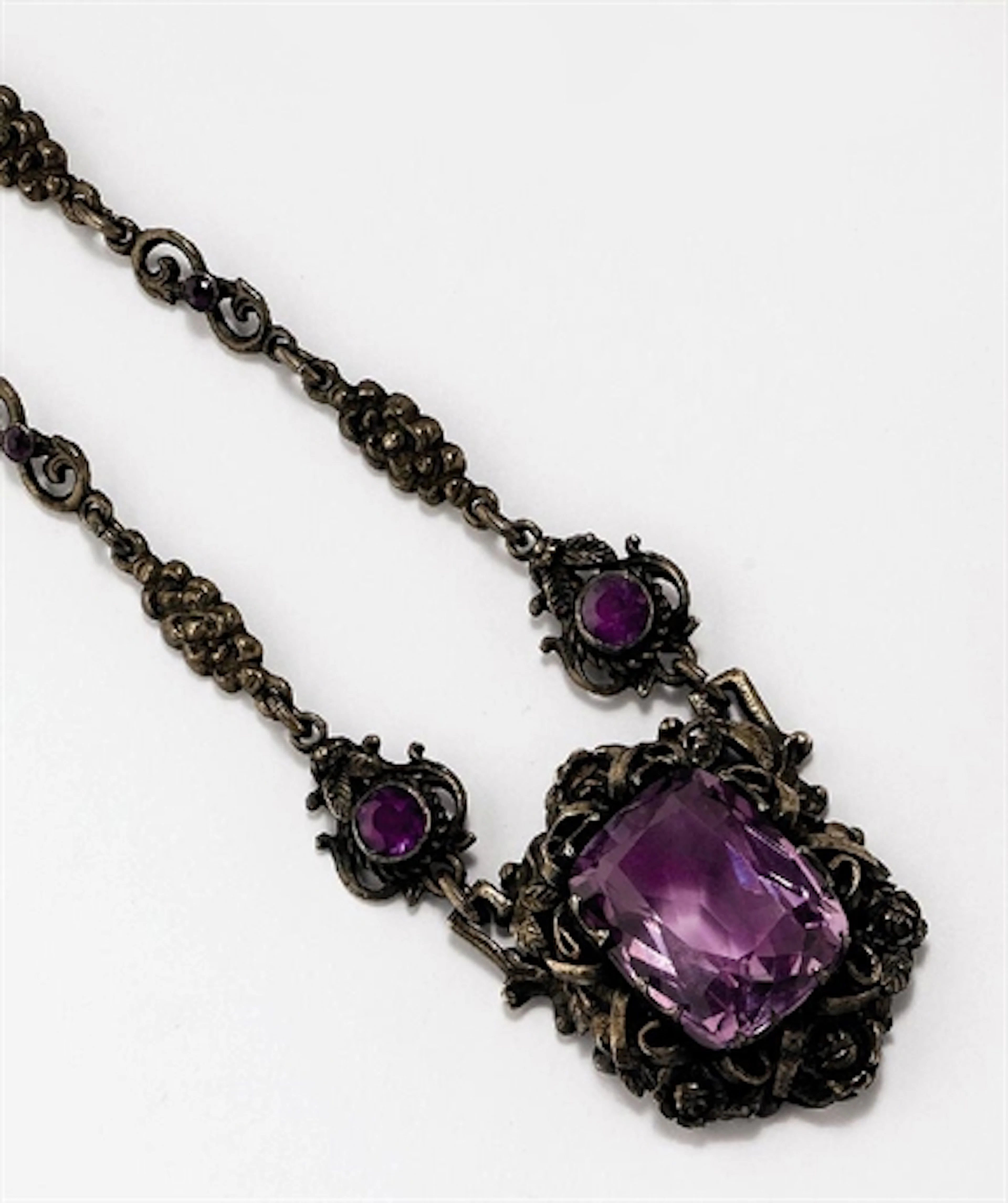 Antica Collana in Argento E Ametiste