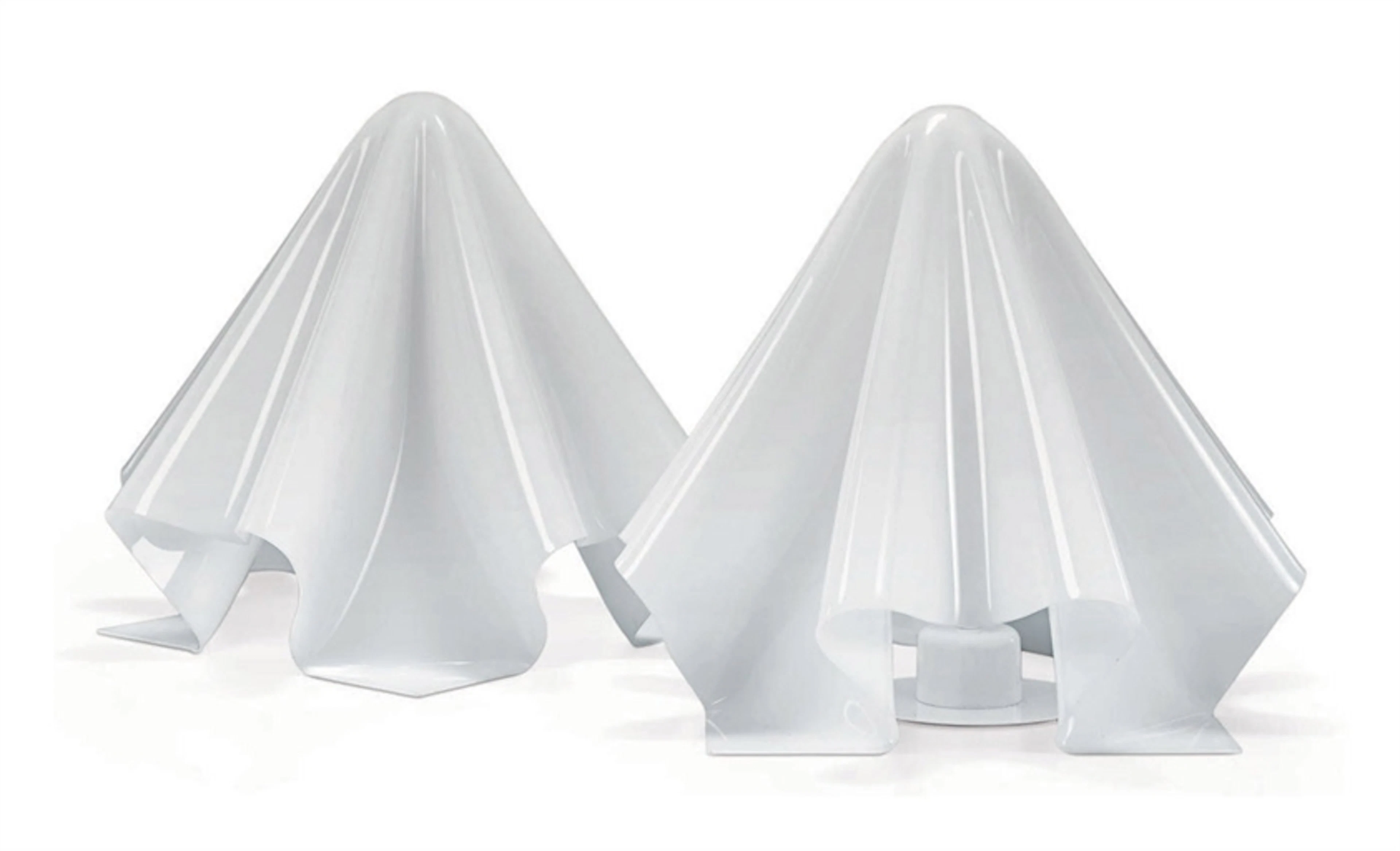 A PAIR OF LACQUERED METAL AND ACRYLIC TABLE LAMPS, DESIGNED 1972