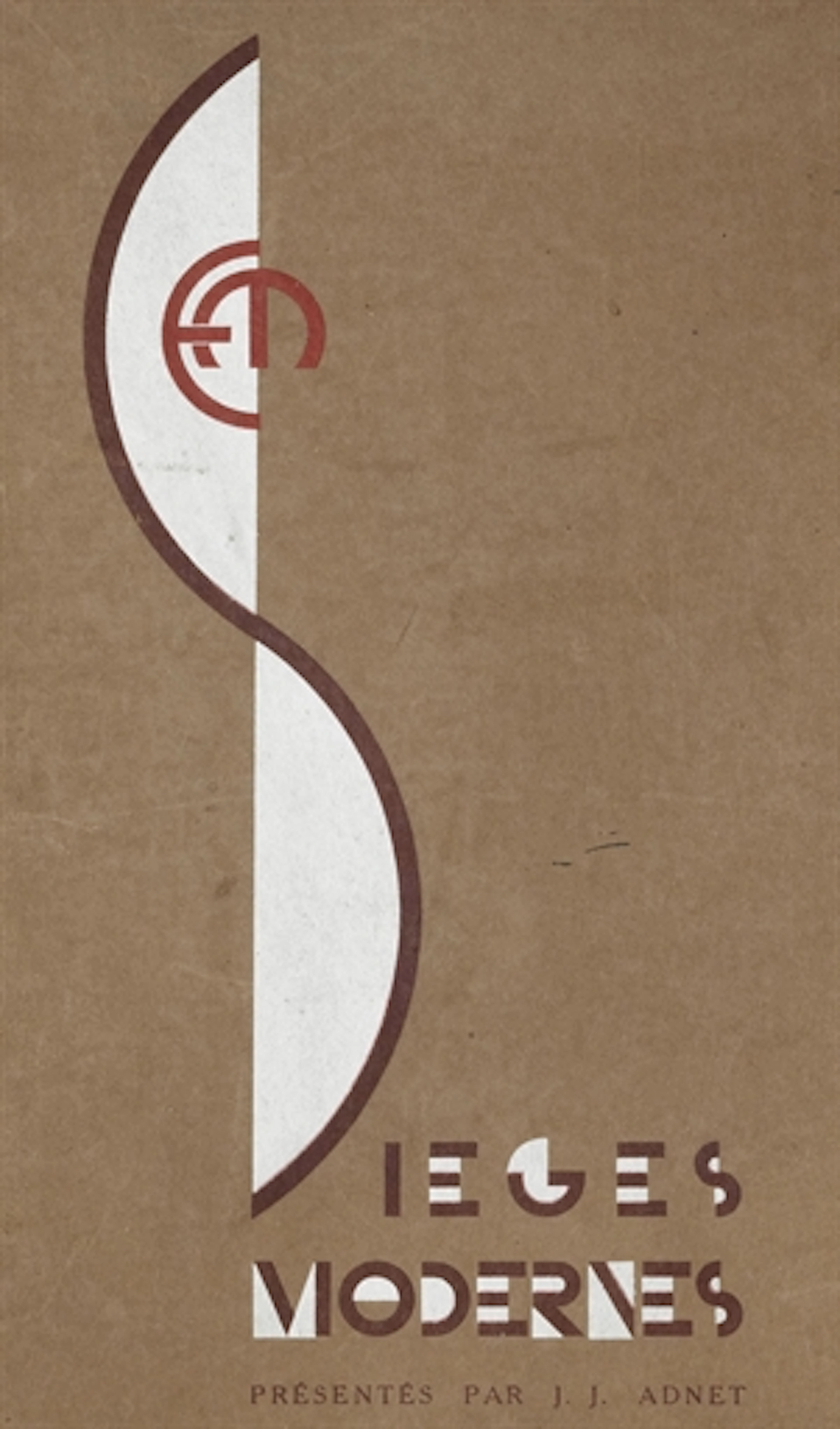 ADNET, Jacques et Jean. Sièges modernes. Paris: Éditions Eugène Moreau, 1929. Portefeuille in-folio (380 x 279 mm). 40 planches présentant des chaises, fauteuils et canapés de Adnet, Dufrène,