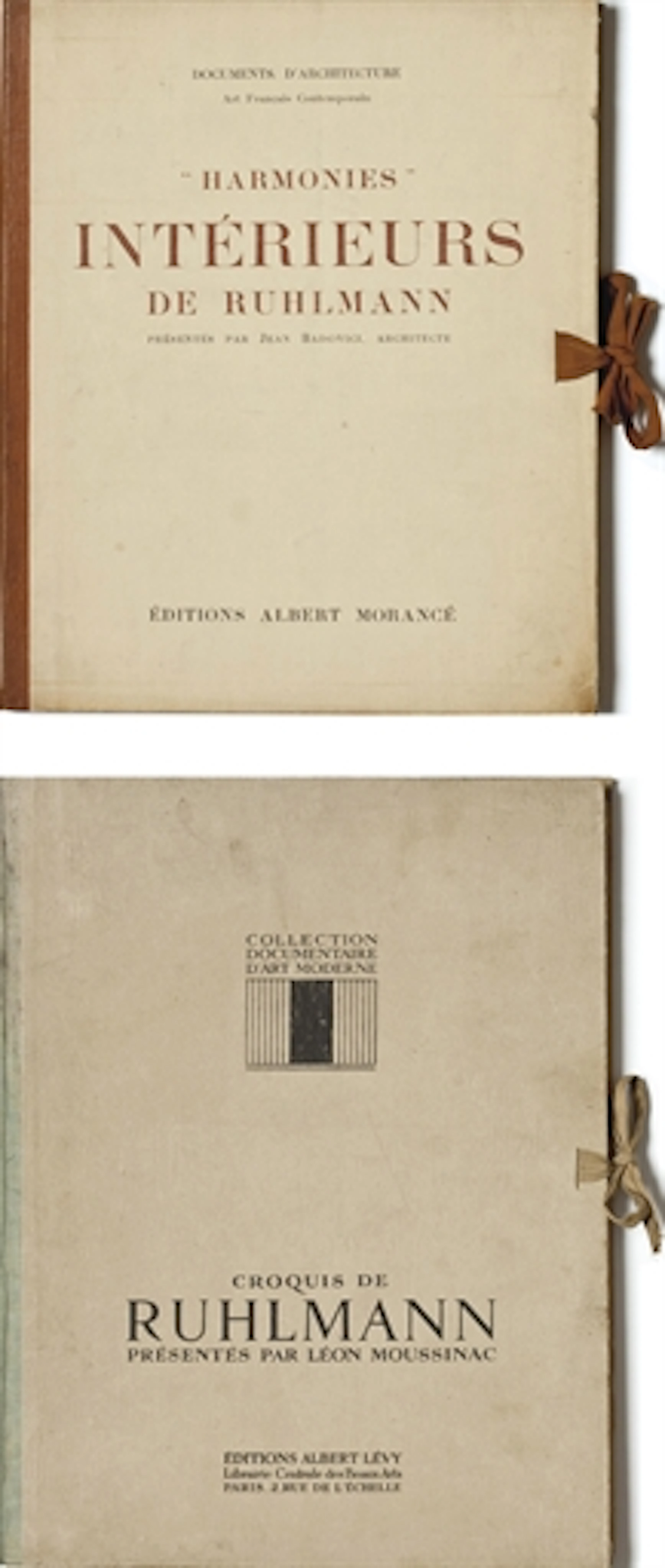 [RUHLMANN] -- BADOVICI, Jean. Harmonies. Intérieurs de Ruhlmann. Collection "Documents d'architecture". Arts français contemporain. Paris: Éditions Albert Morancé, 1924. 40 planches dont 16 en couleur