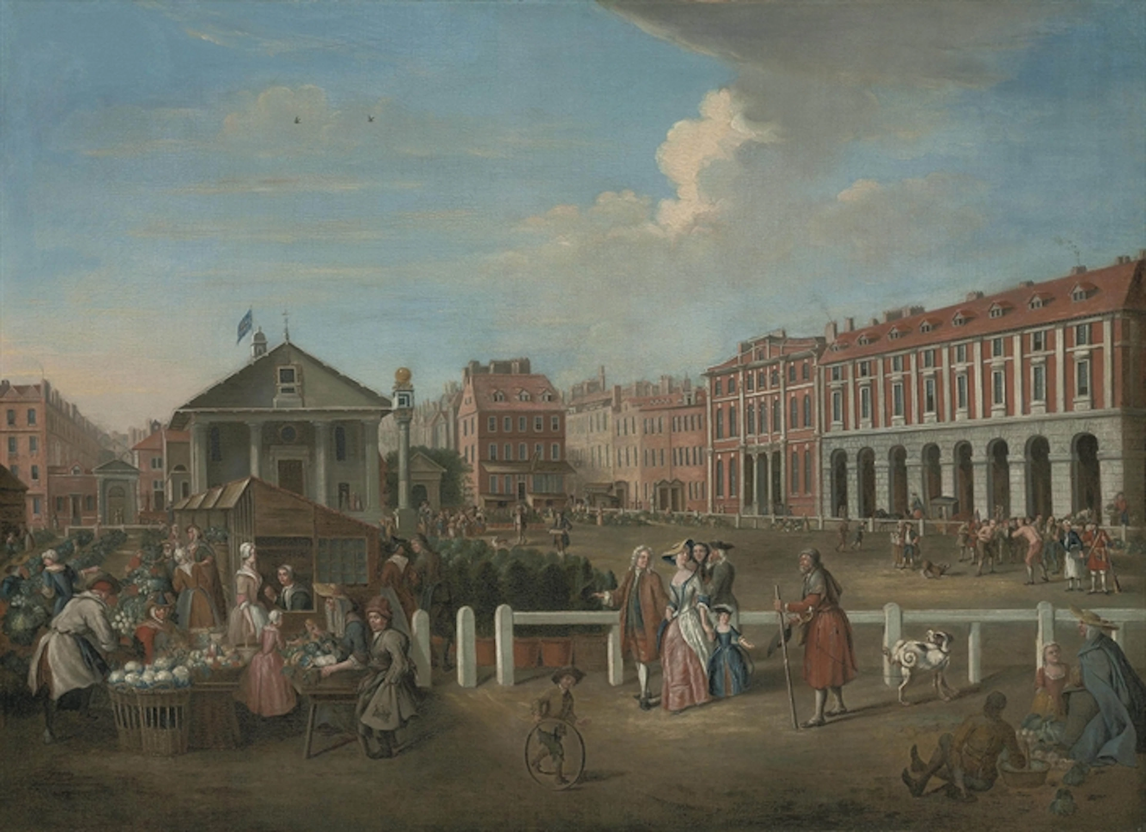 Covent Garden Market with fruit sellers