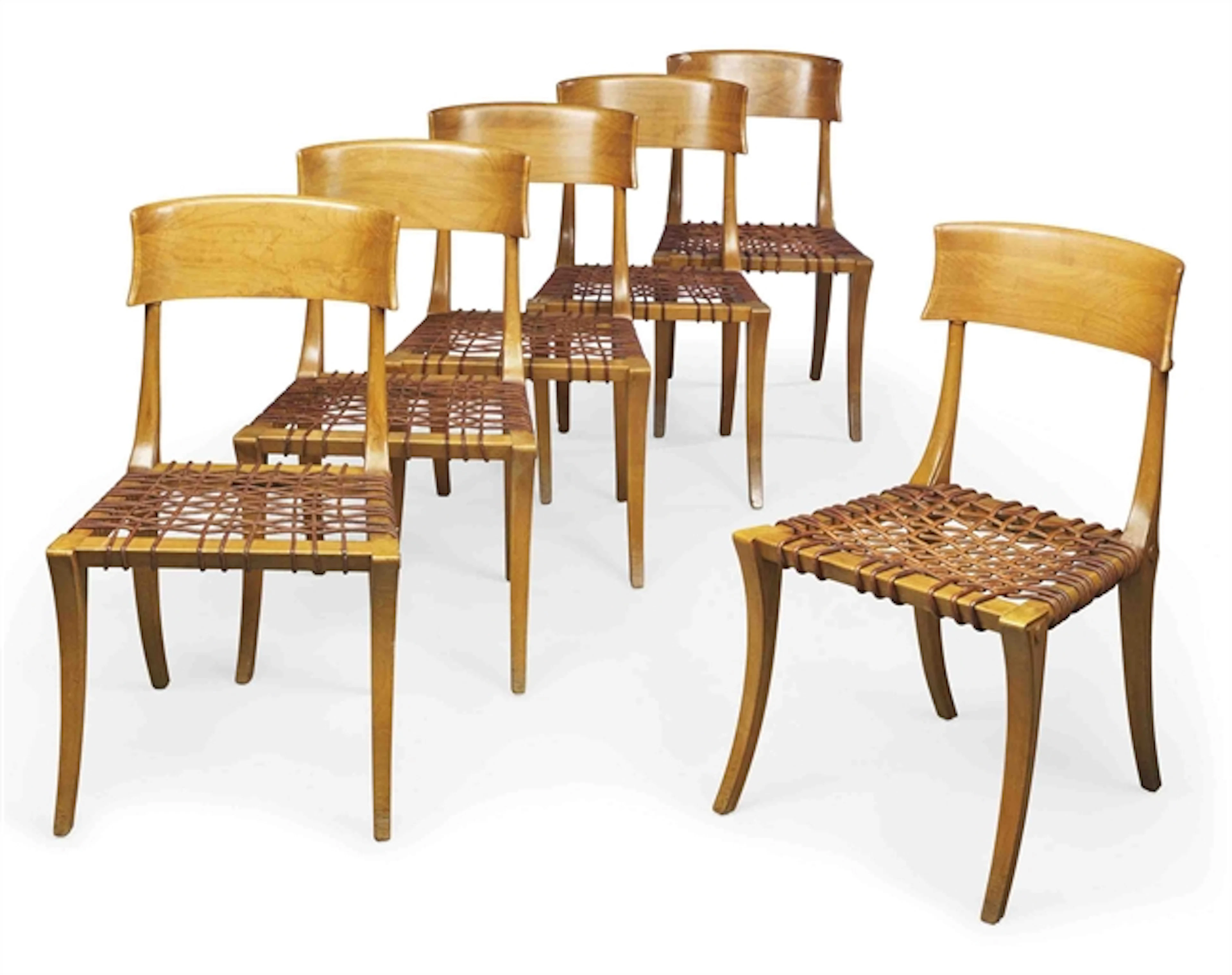 SET OF SIX KLISMOS DINING CHAIRS, DESIGNED 1961