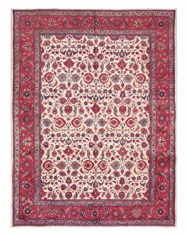 A MESHED CARPET SIGNED BY AMOGHLI