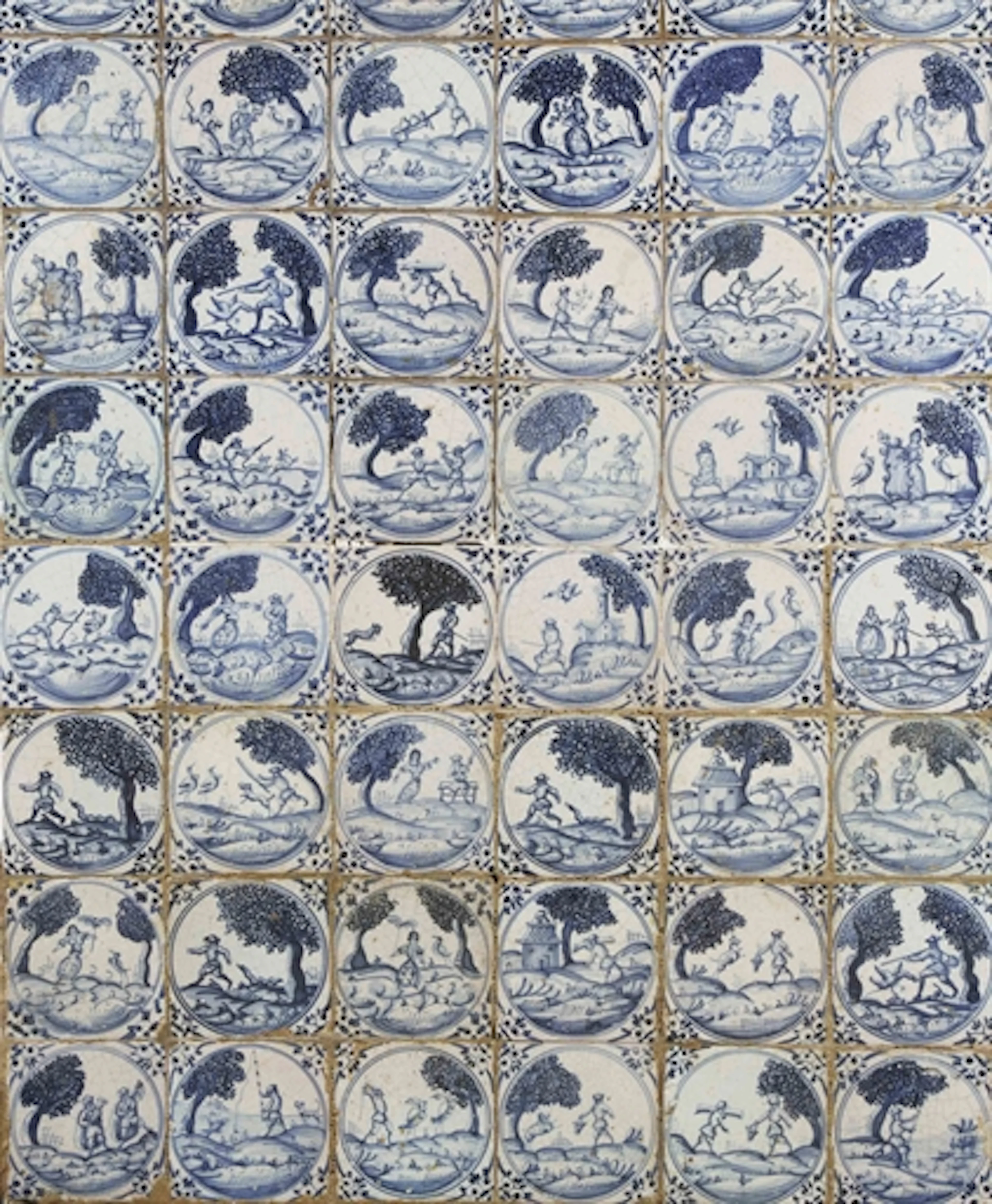 A PORTUGESE MAIOLICA TILE PANEL