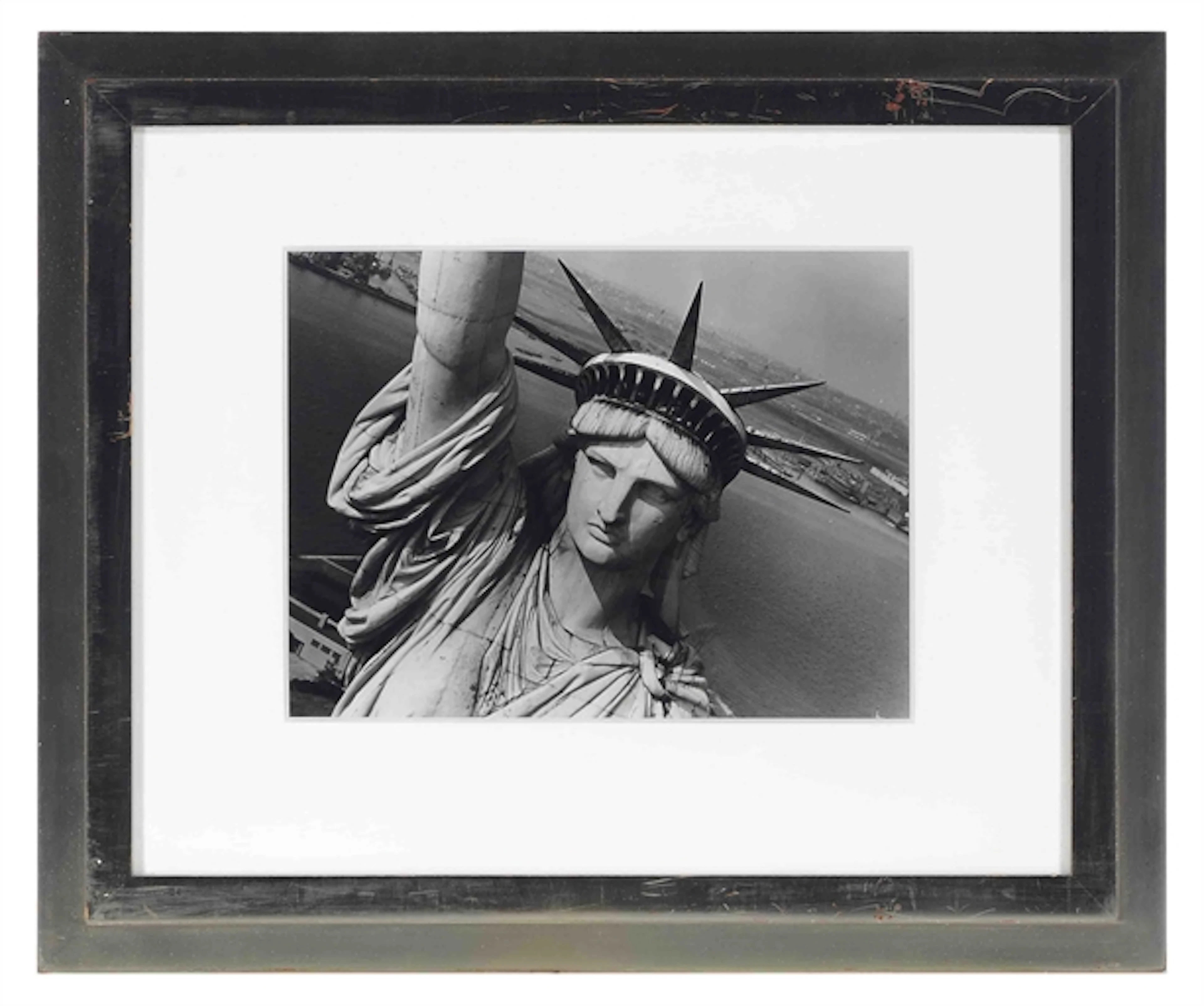Closeup Aerial Photo of Statue of Liberty, circa 1948