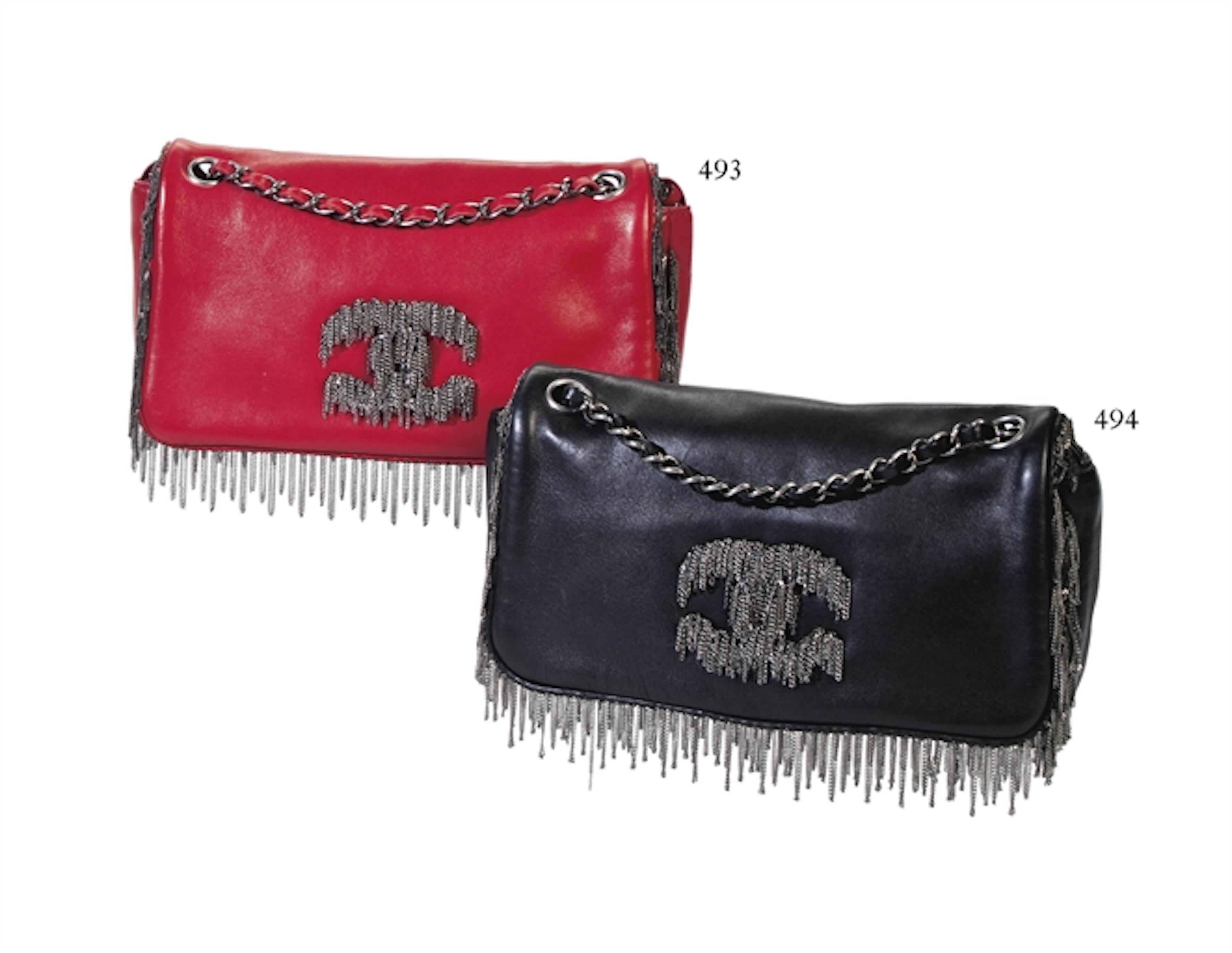 A RED LEATHER FLAP BAG