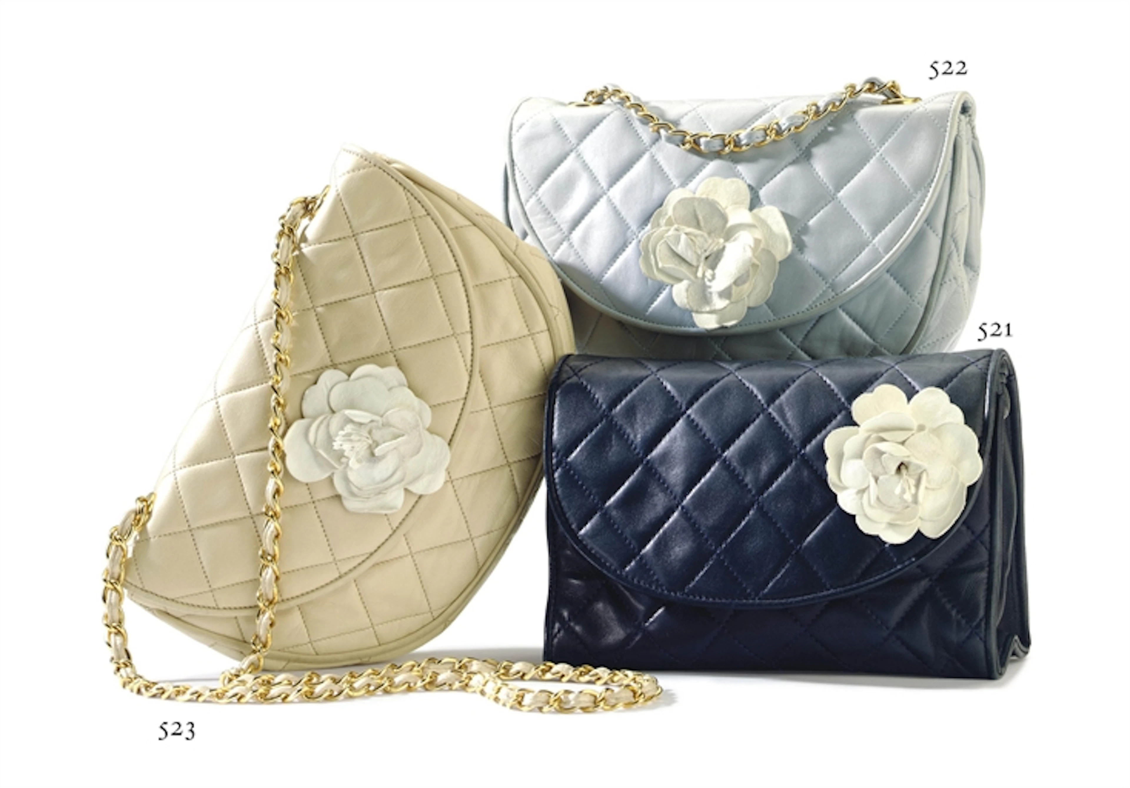 A POWDER BLUE LEATHER FLAP BAG