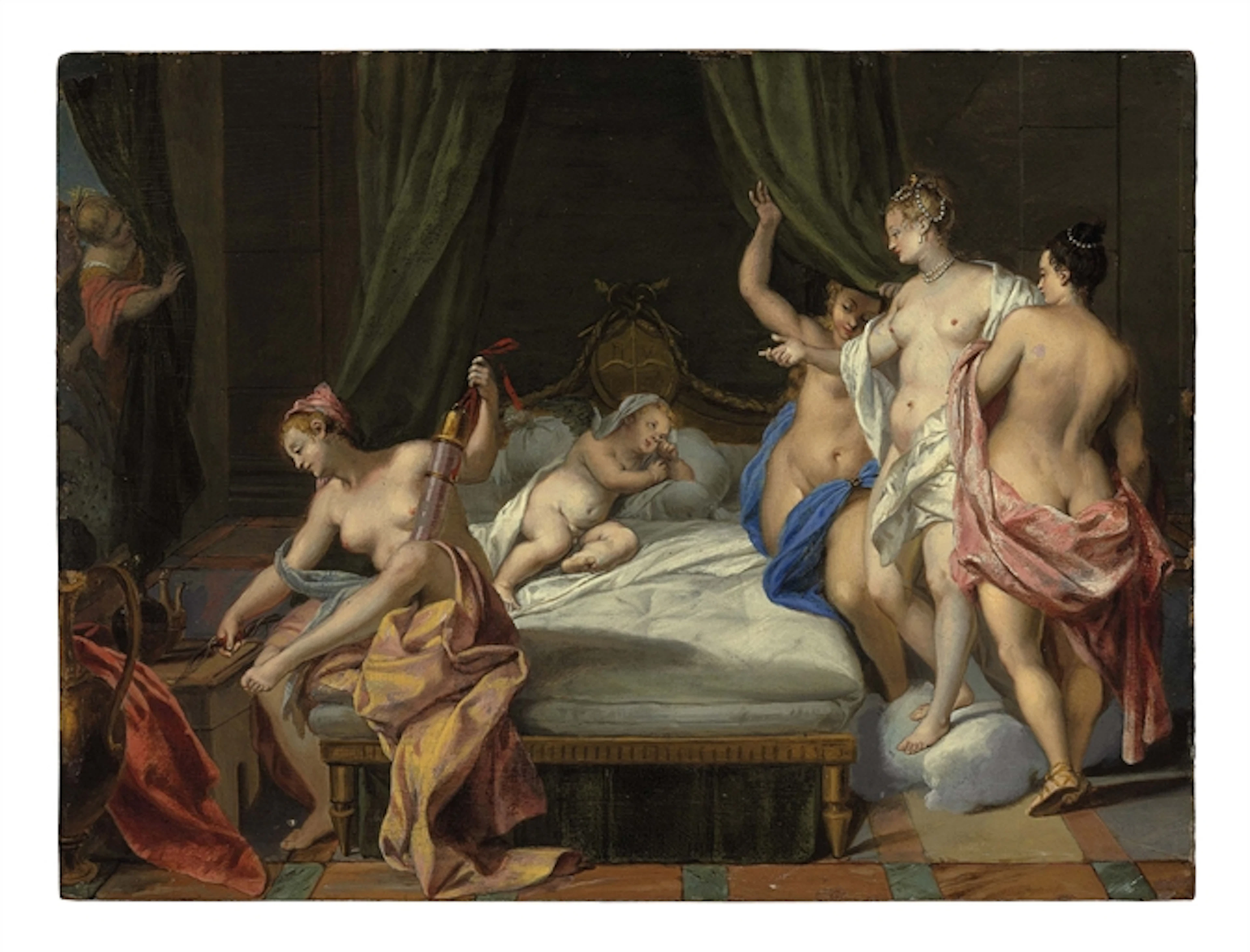 Venus and the Three Graces tending to Cupid