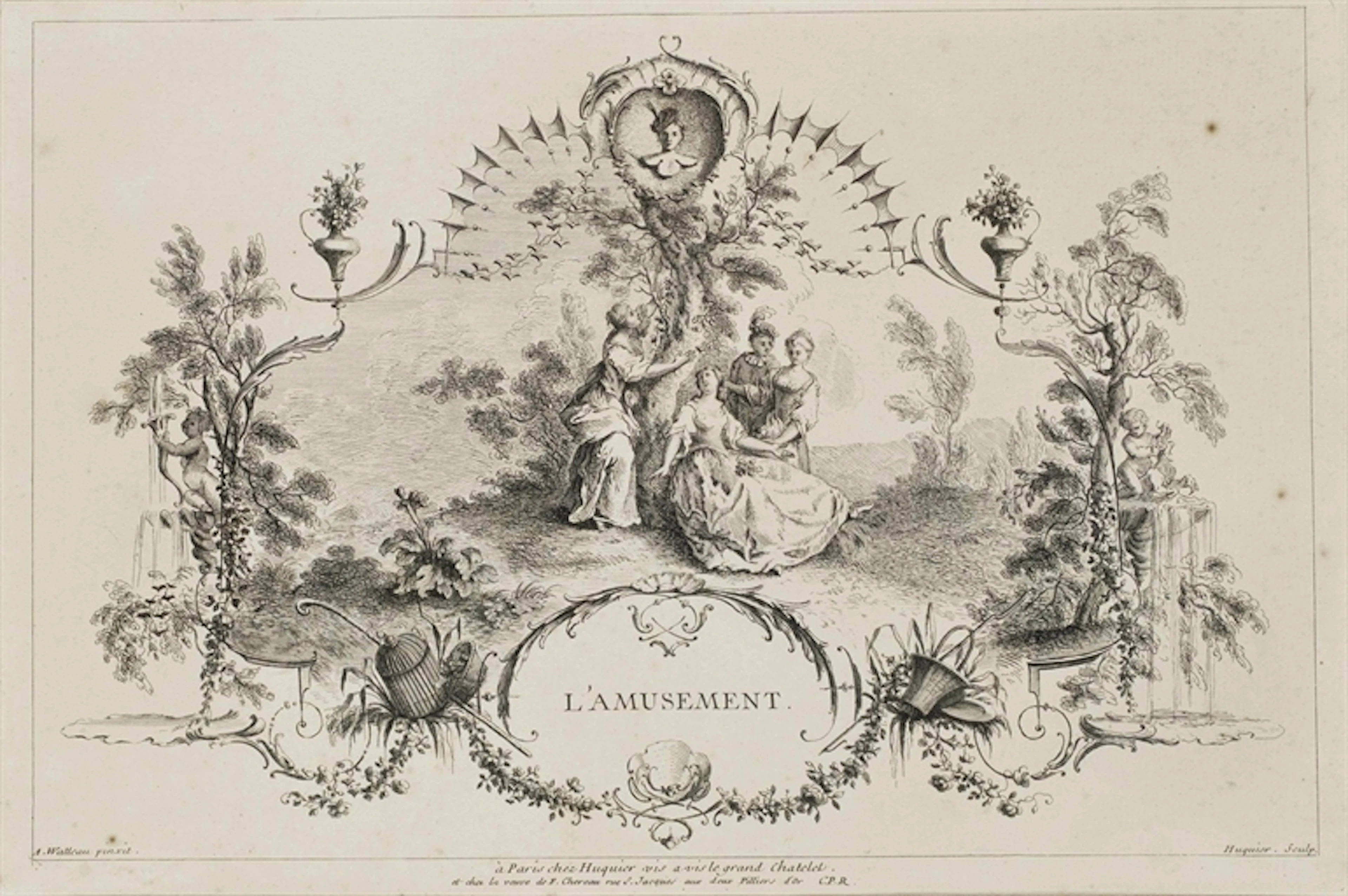 L'heureuse Rencontre; L'Amusement par Huquier