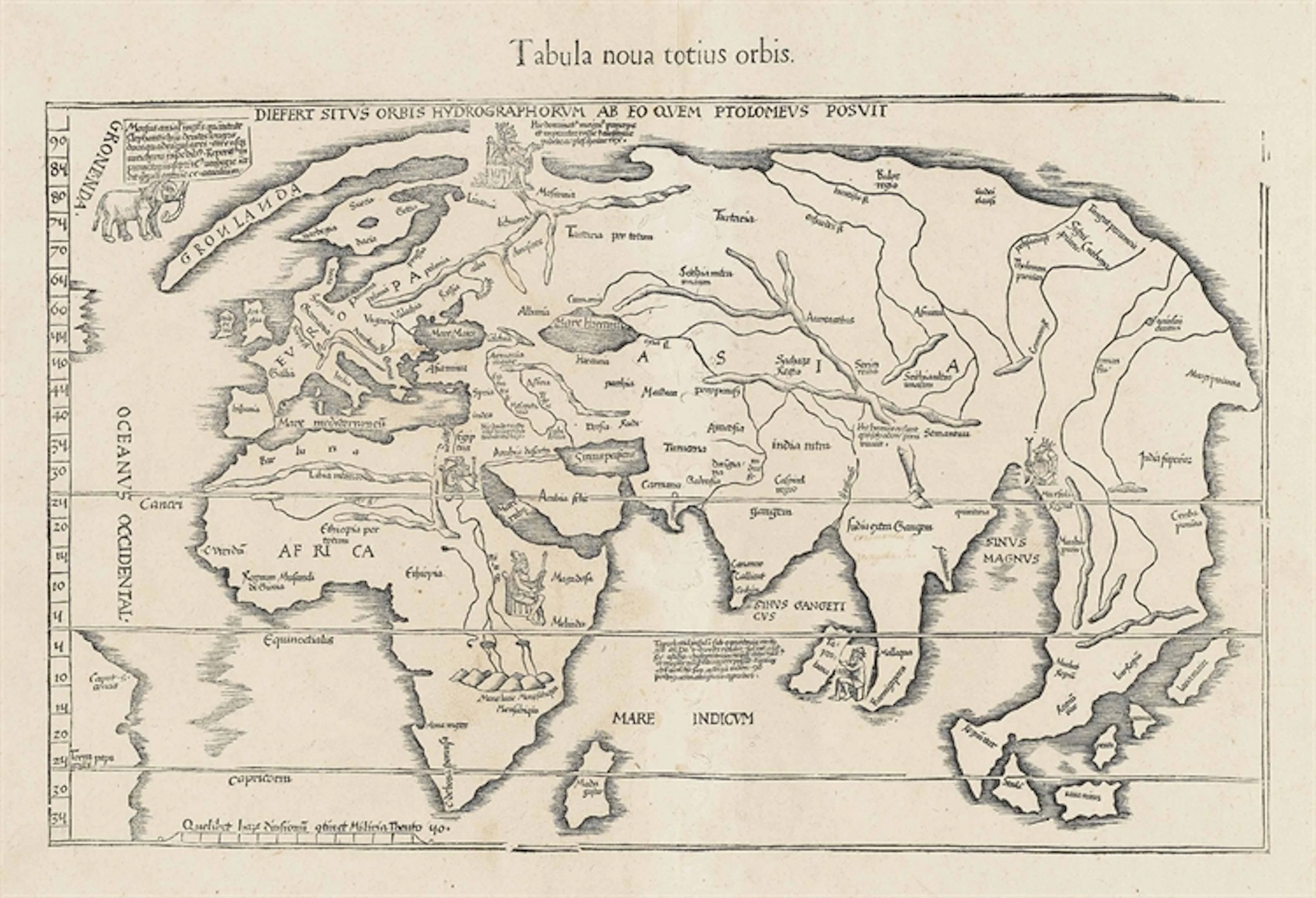 WALDSEEMÜLLER, Martin (1470-1518) -- FRIES, Lorenz (1508-1555). Tabula nova totius orbis. [Vienna: 1541]