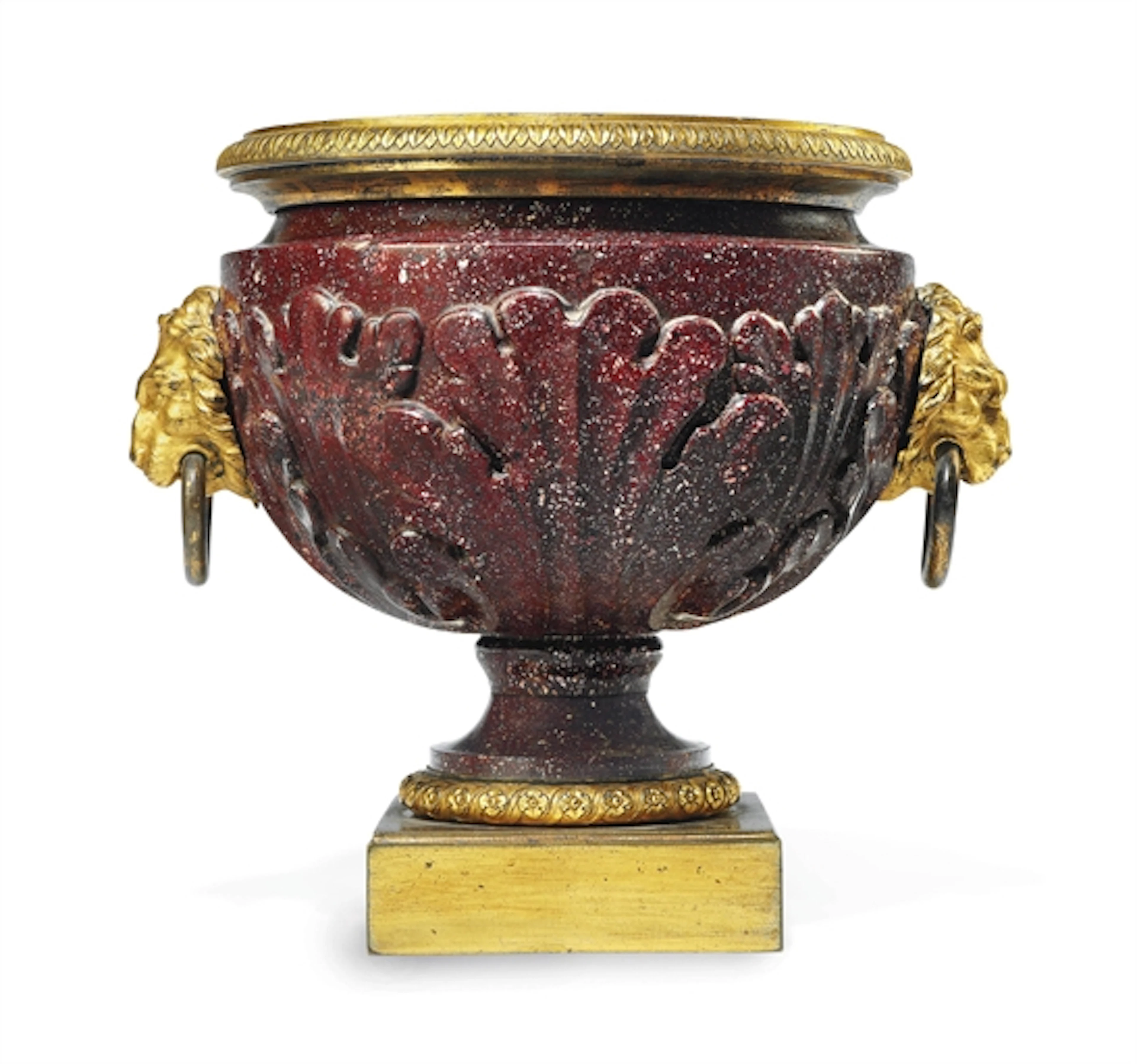 A LATE LOUIS XV ORMOLU-MOUNTED PORPHYRY VASE